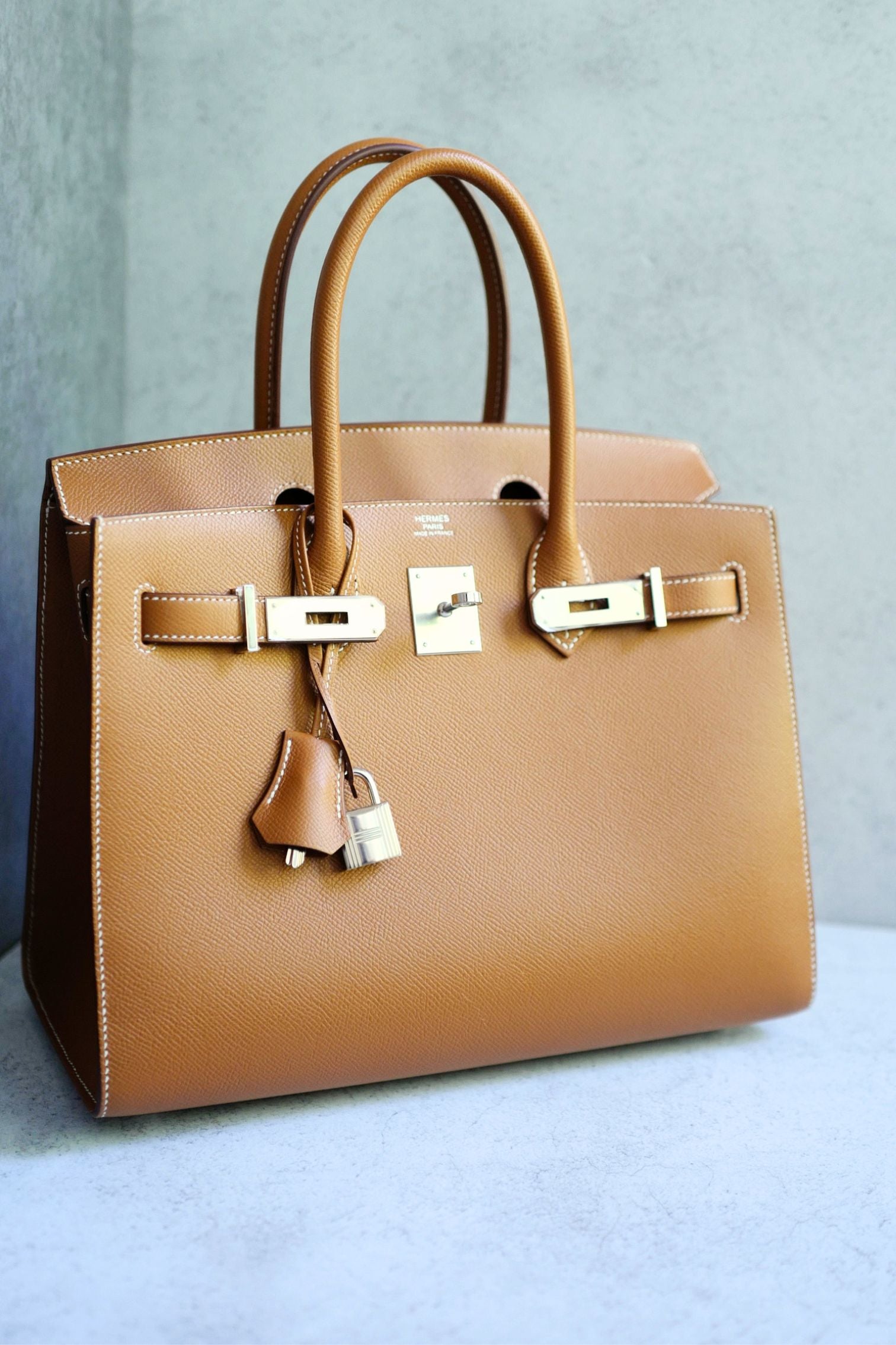 Hermès Birkin 30 Gold Epsom Sellier Palladium Hardware Z Stamp