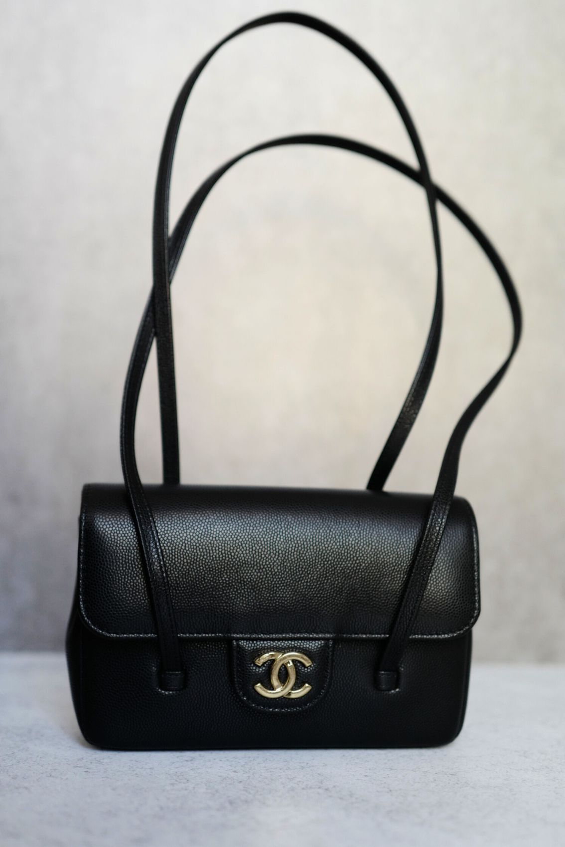 Chanel 26 Preppy Coco 17 Mini Black Grained Shiny Calfskin Gold Hardware