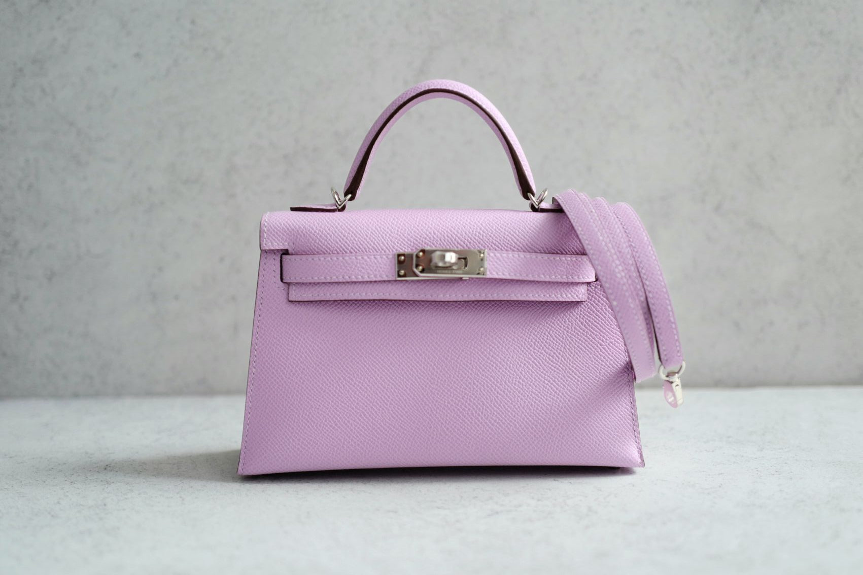 Hermès Kelly II Mini Sellier Guimauve Veau Epsom PHW Stamp K