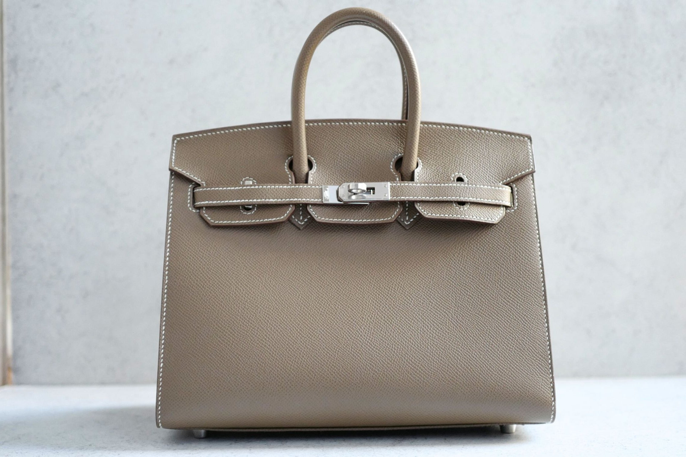 Hermès Birkin 25 Etoupe Epsom Sellier Palladium Hardware
