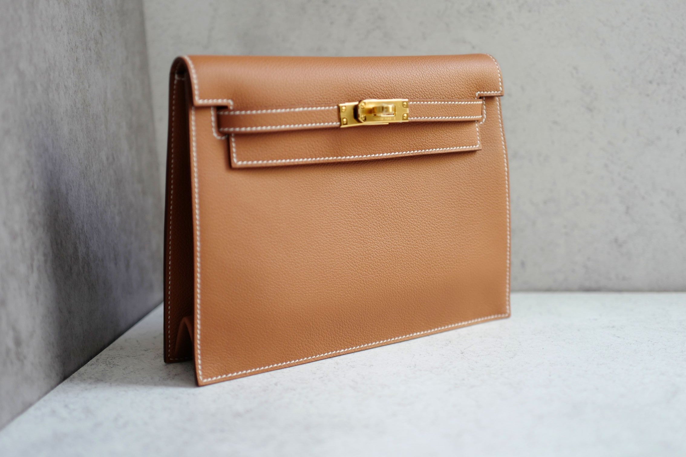 Hermès Kelly Danse Gold Evercolor Calfskin GHW stamp K