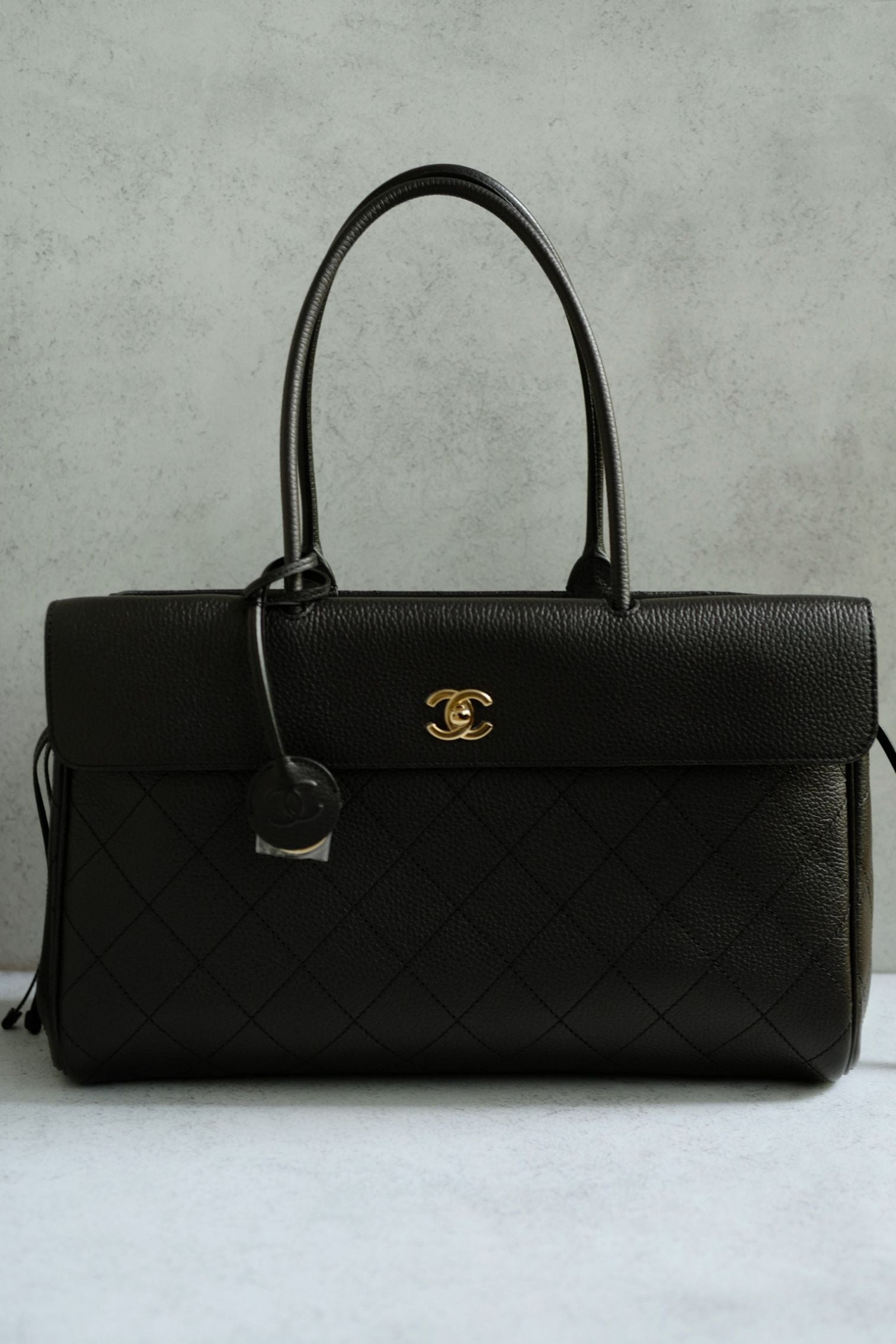 Chanel 26S Shopping Bag 38 "Matthieu Blazy's" Black Grained Calfskin Gold HW