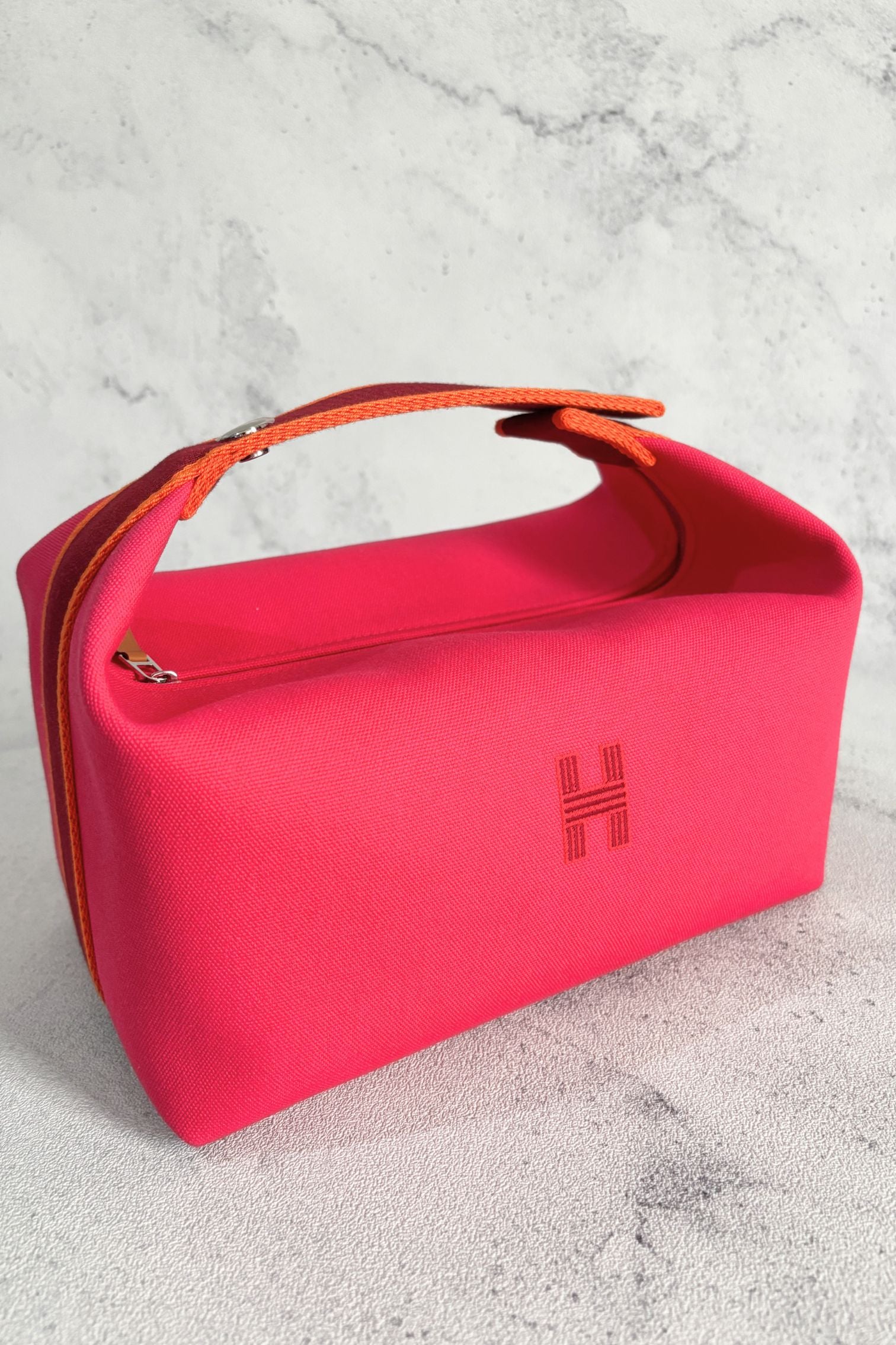 NEW Hermes Bride a Brac Case Large Model Hibiscus 100% Cotton