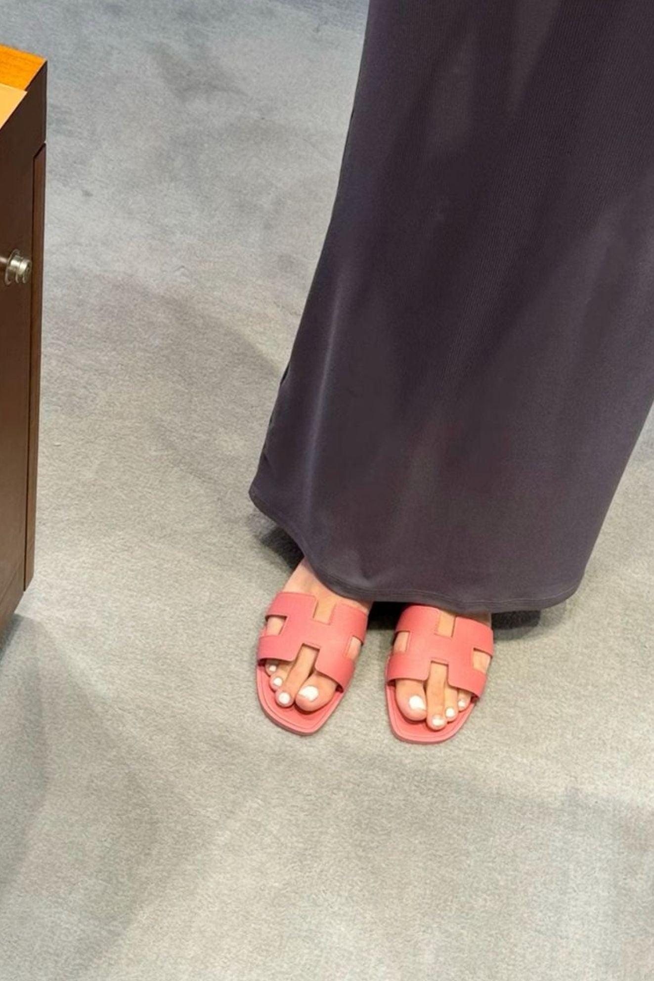 Hermès Oran Sandal Rouge Tomette Calfskin Leather Size 38.5