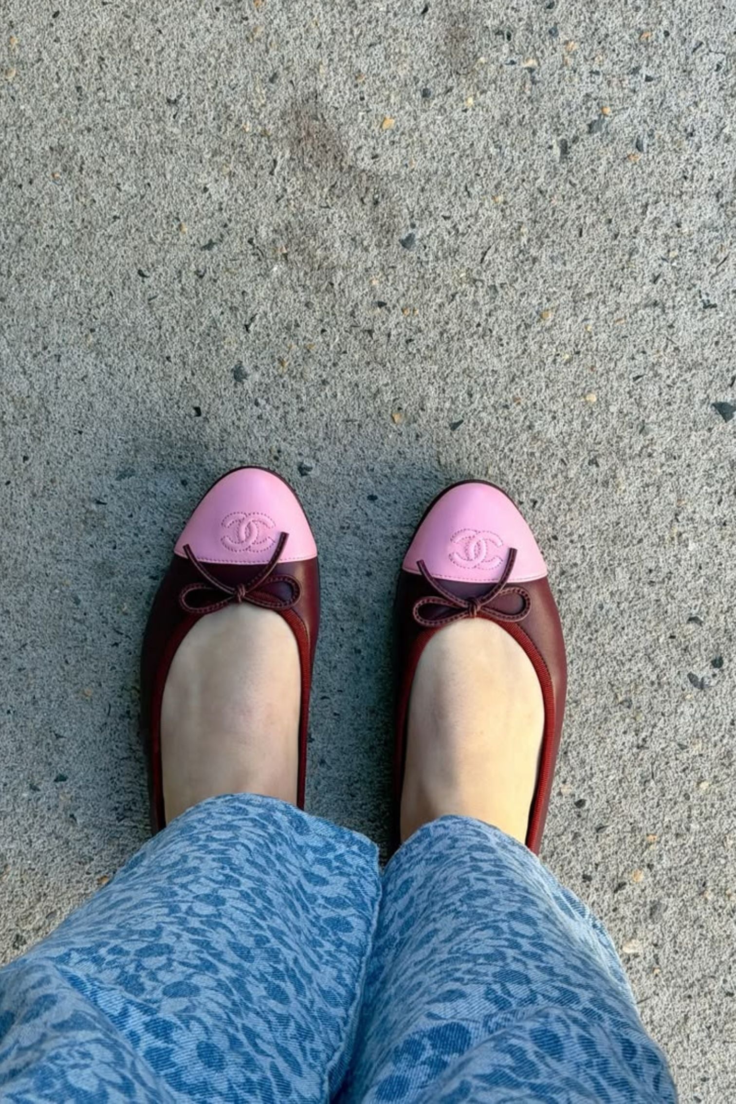 Chanel 26S Matthieu Blazy's Ballet Flats Burgundy Pink Lambskin Size 38C