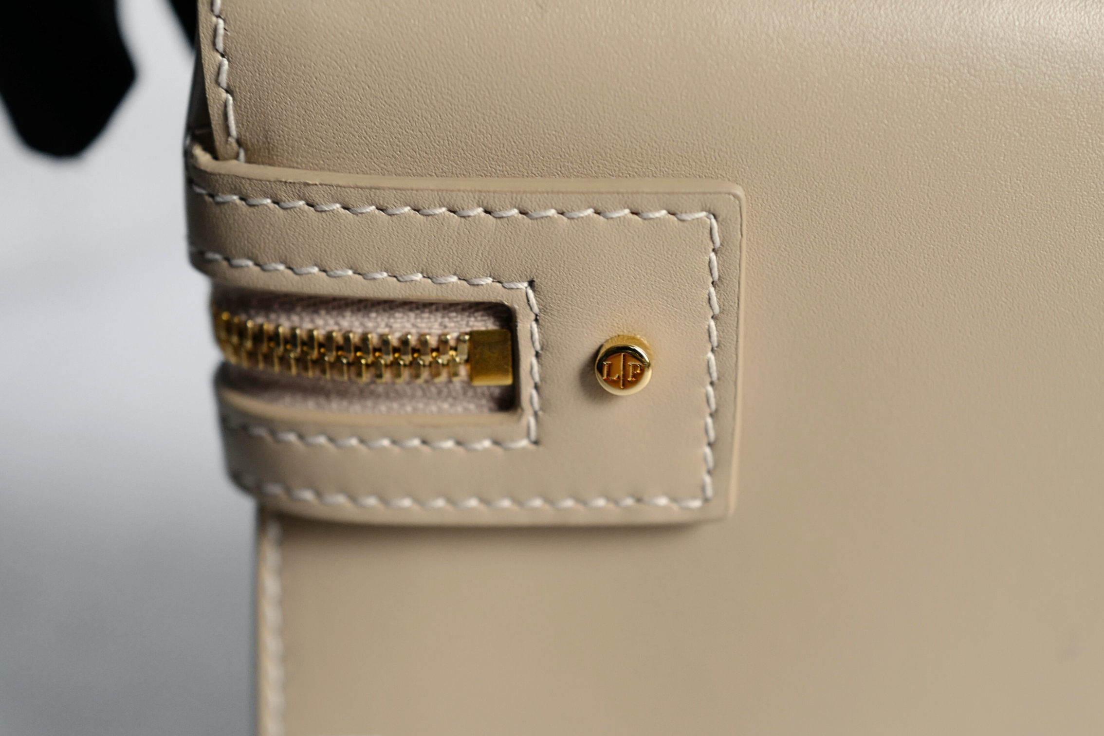 Loro Piana Extra Clutch L29 Light Mastic Calfskin with Sun Gold Hardware