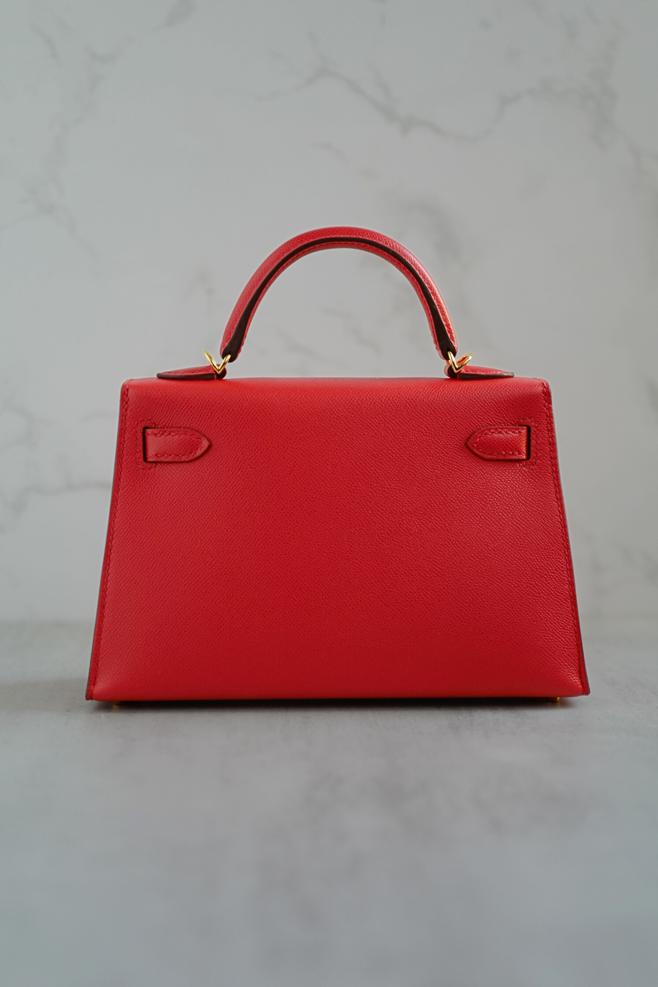 Hermès Mini Kelly Rouge De Coeur Madame Leather Gold Hardware Stamp K
