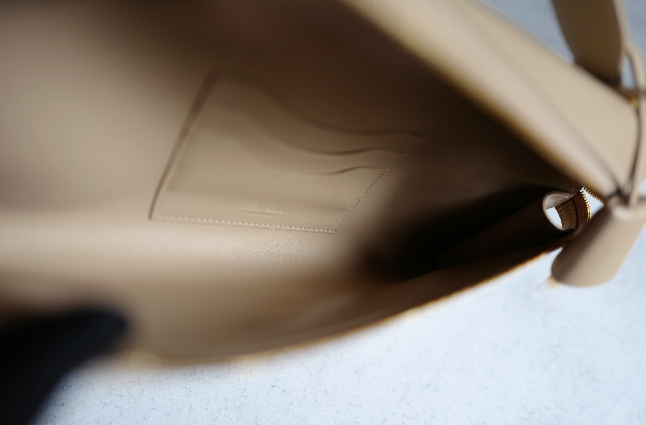 Loro Piana Extra Clutch L29 Light Mastic Calfskin with Sun Gold Hardware