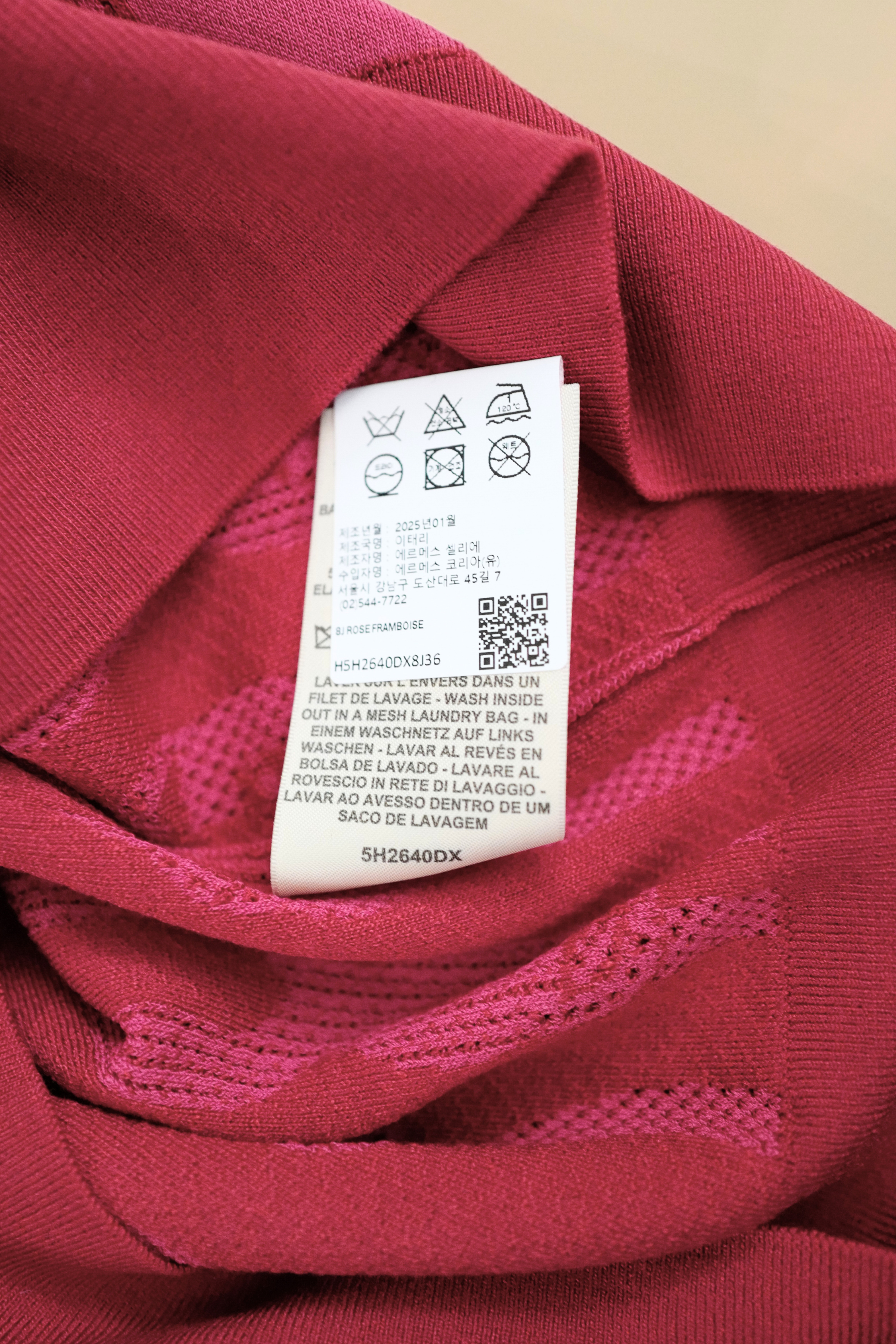 NEW Hermès Palefroi Remix Short Sleeve Sweater Rose Framboise Pink Size 36