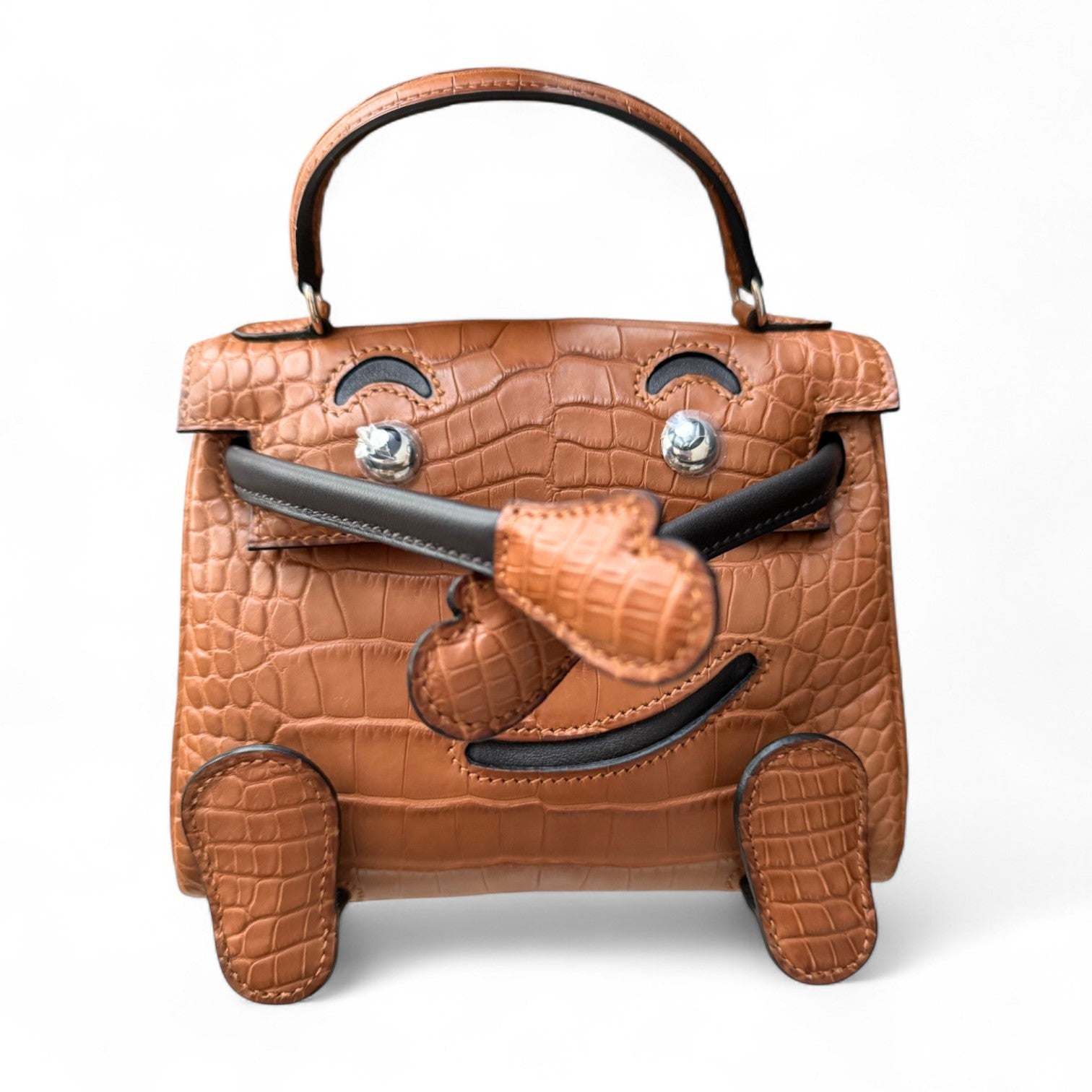 BNIB Hermès Kelly dole Gold Matte Crocodile Leather Handbag with Palla