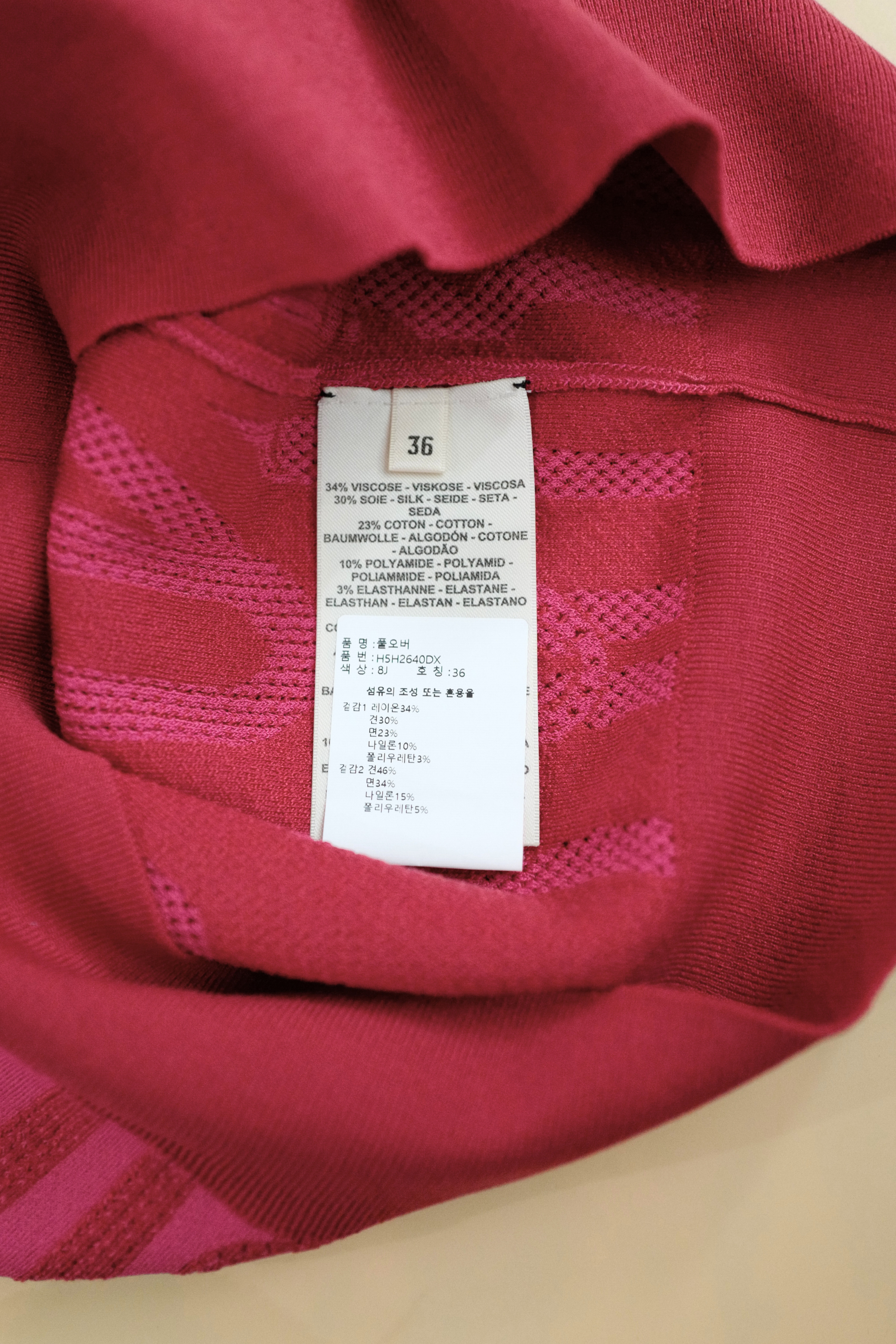 NEW Hermès Palefroi Remix Short Sleeve Sweater Rose Framboise Pink Size 36