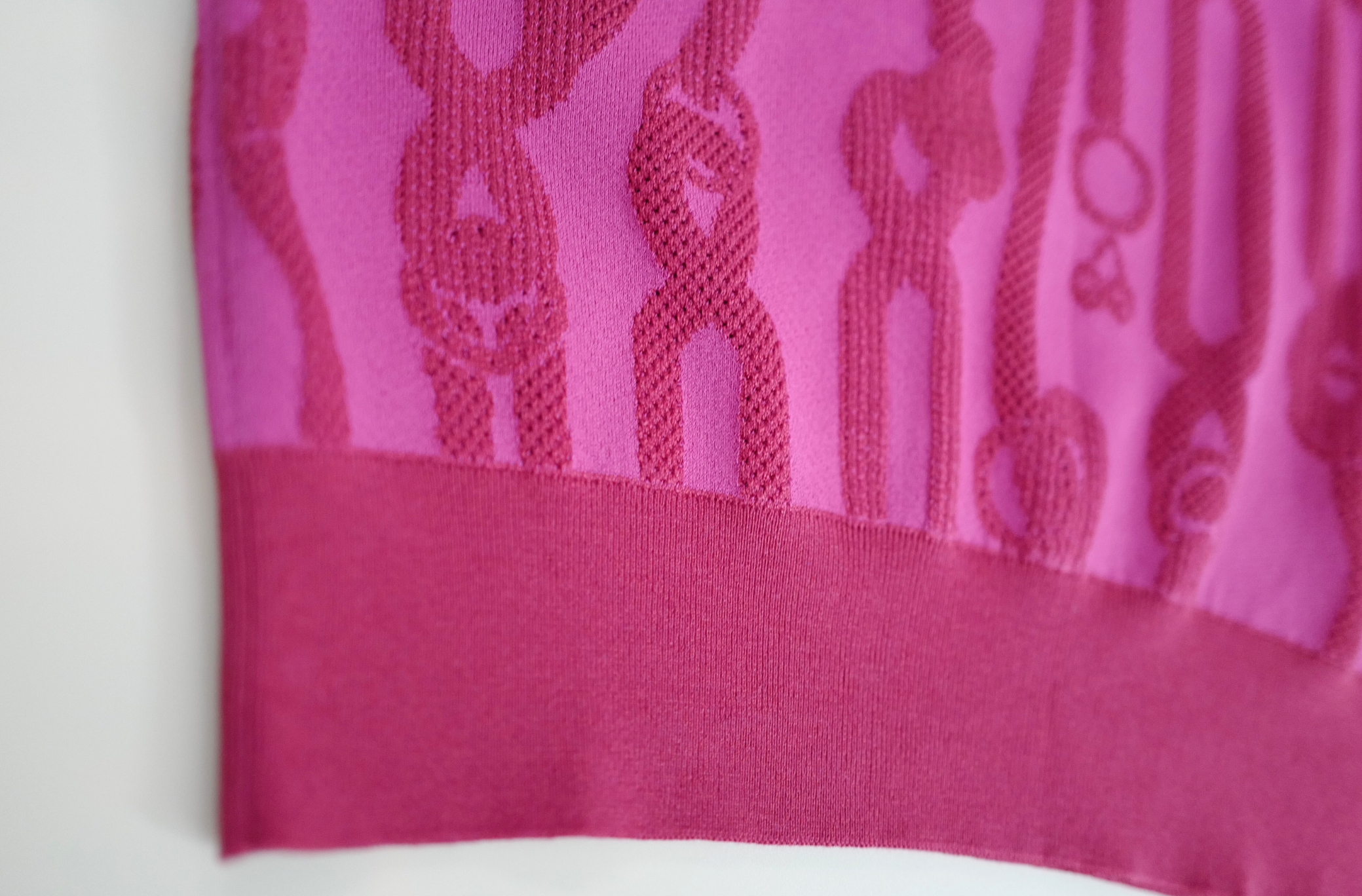 NEW Hermès Palefroi Remix Short Sleeve Sweater Rose Framboise Pink Size 36