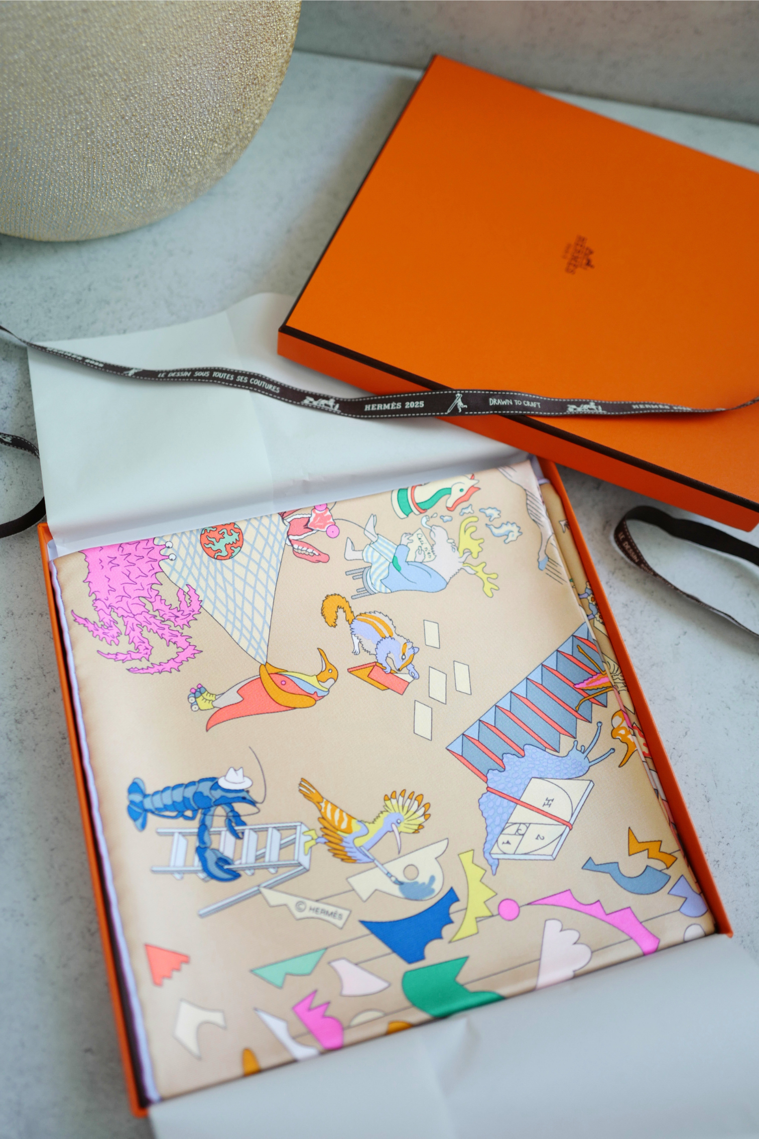 NEW Hermès Scarf 90 Academia Hippica Rose Bonbon/Gris Silk Scarf