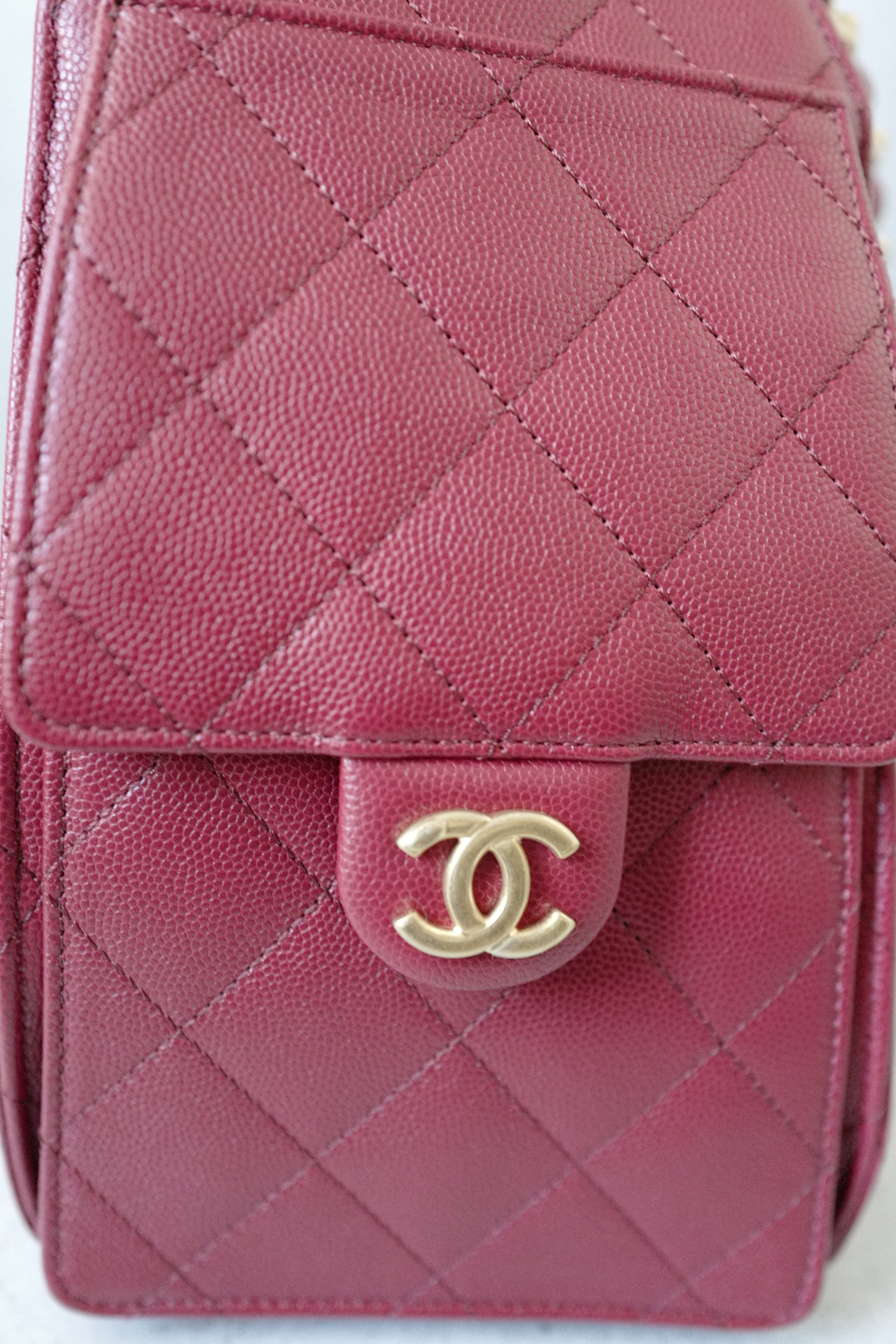 BNIB Chanel 25K Small Hobo Bag Red Grained Calfskin with Gold Hardware
