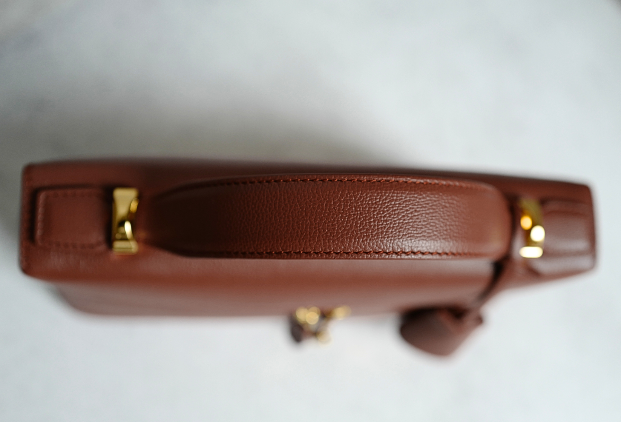 NEW Loro Piana Extra Bag L23 Burnt Tan Sun Gold Calfskin Leather Crossbody Bag