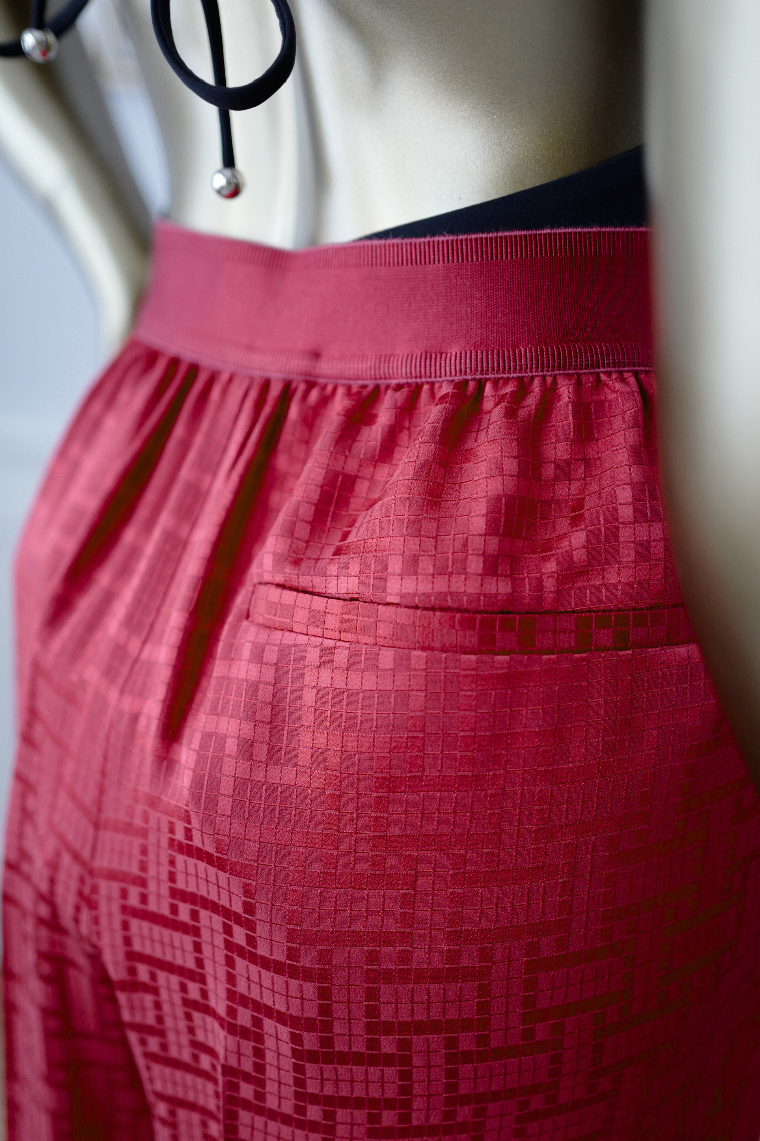 NEW Hermès "Mosaique" Wide Leg Pants Rose Framboise Size 34