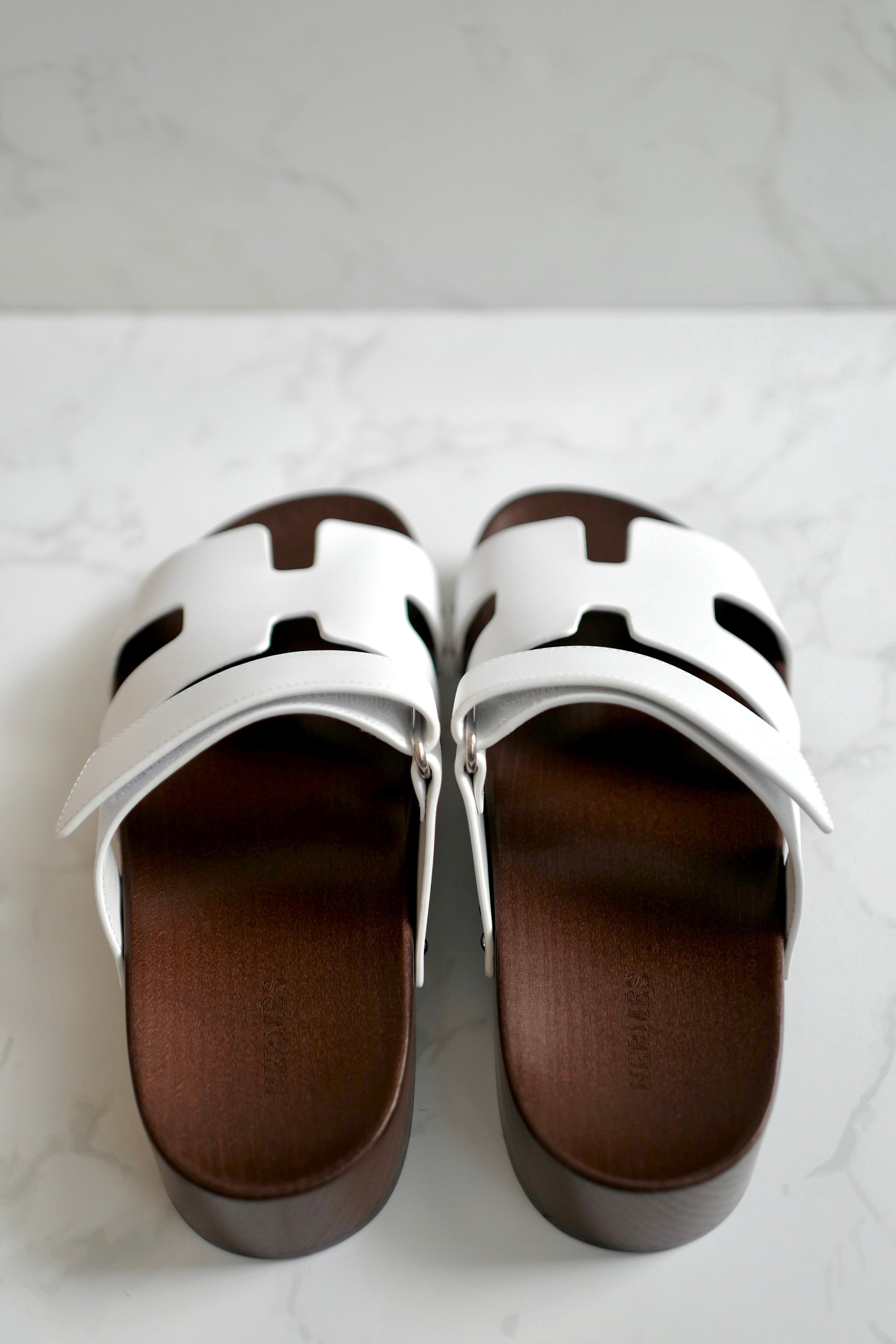 BNIB HERMÈS Kos Veau Women's Clog Blanc/white - Size 37