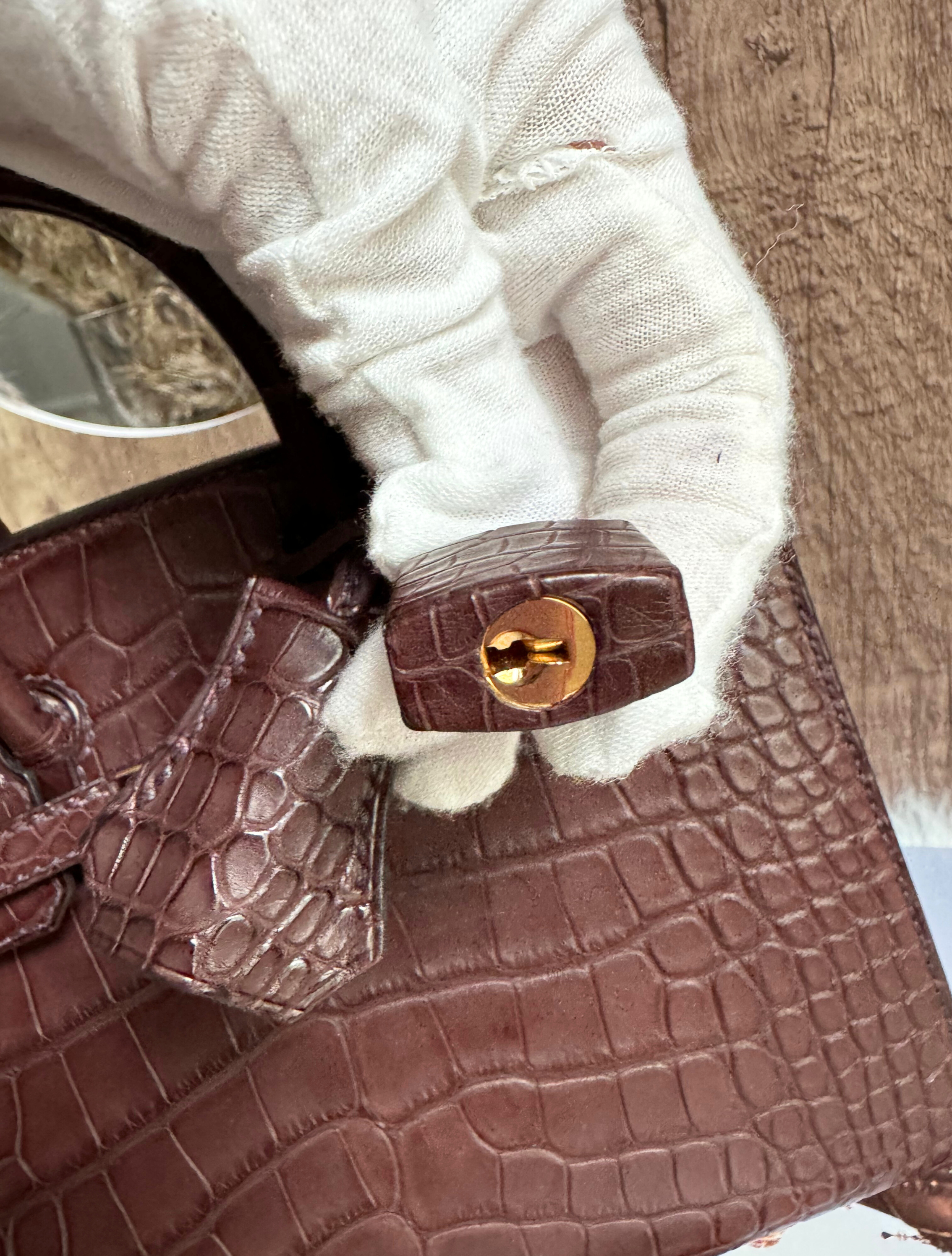 Hermès Birkin 20 Havane Matte Alligator Gold Hardware NEW