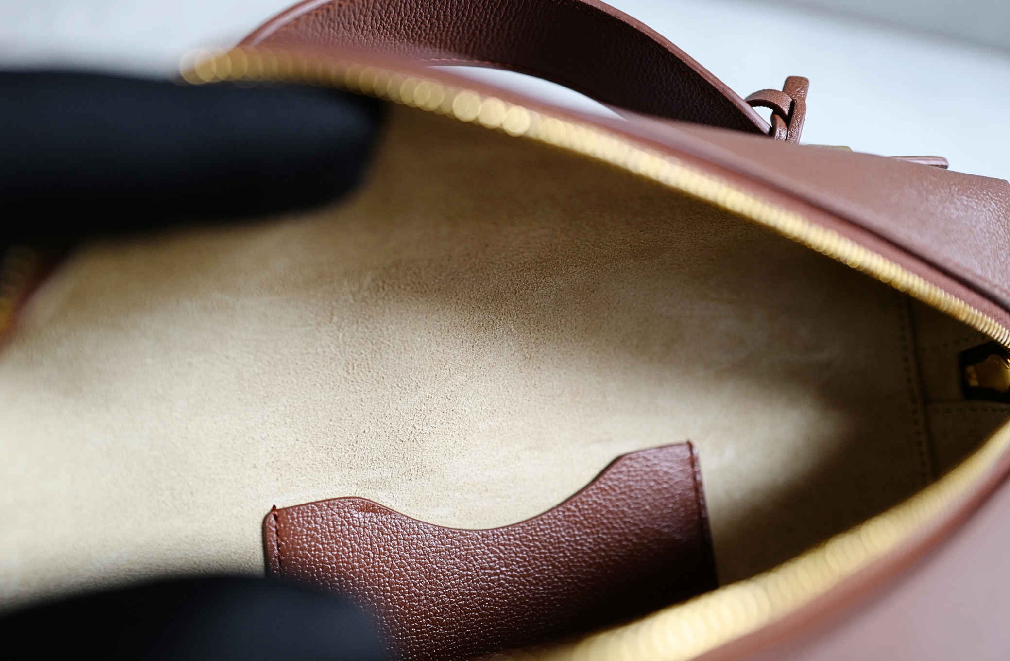 NEW Loro Piana Extra Bag L23 Burnt Tan Sun Gold Calfskin Leather Crossbody Bag
