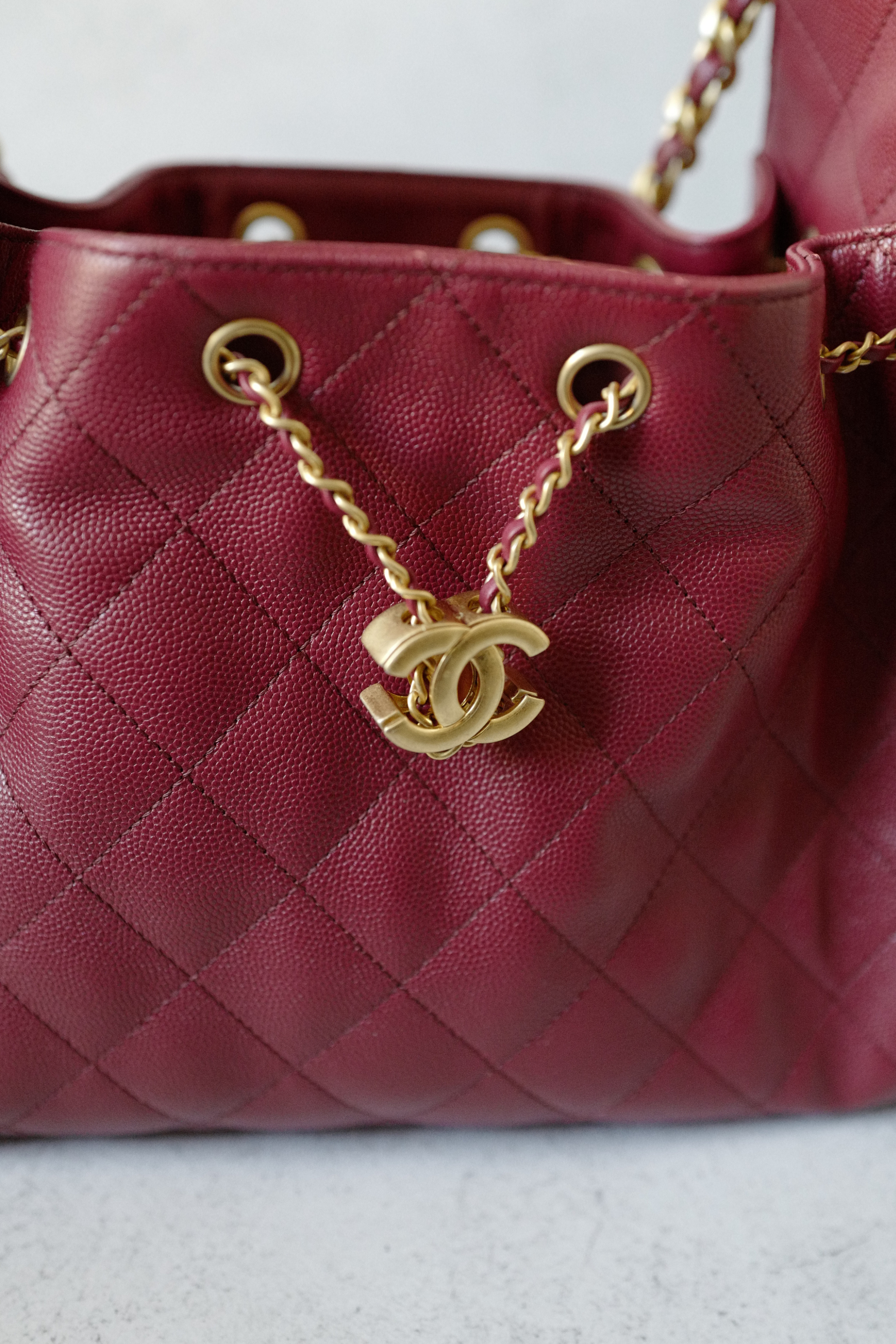 BNIB Chanel 25K Small Hobo Bag Red Grained Calfskin with Gold Hardware