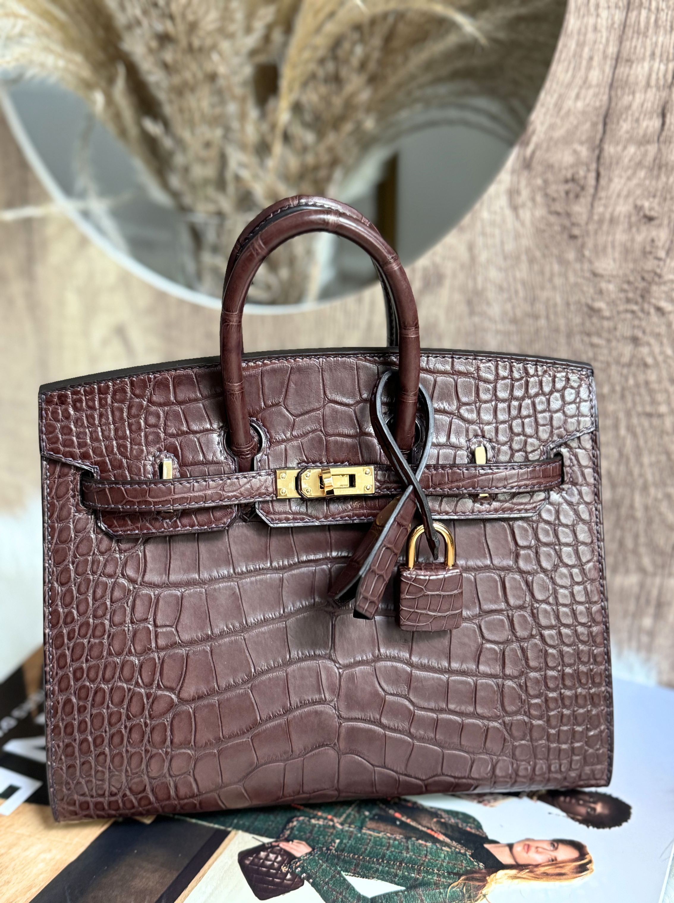 Hermès Birkin 20 Havane Matte Alligator Gold Hardware NEW