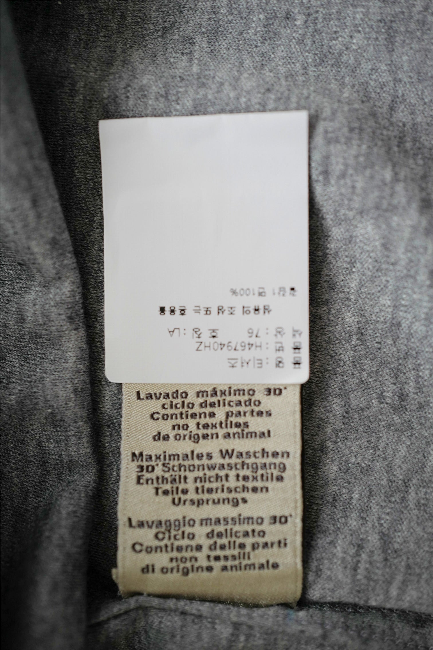 NEW Hermès Men’s T-Shirt Gray Cotton Short Sleeve Size L Logo Casual Top