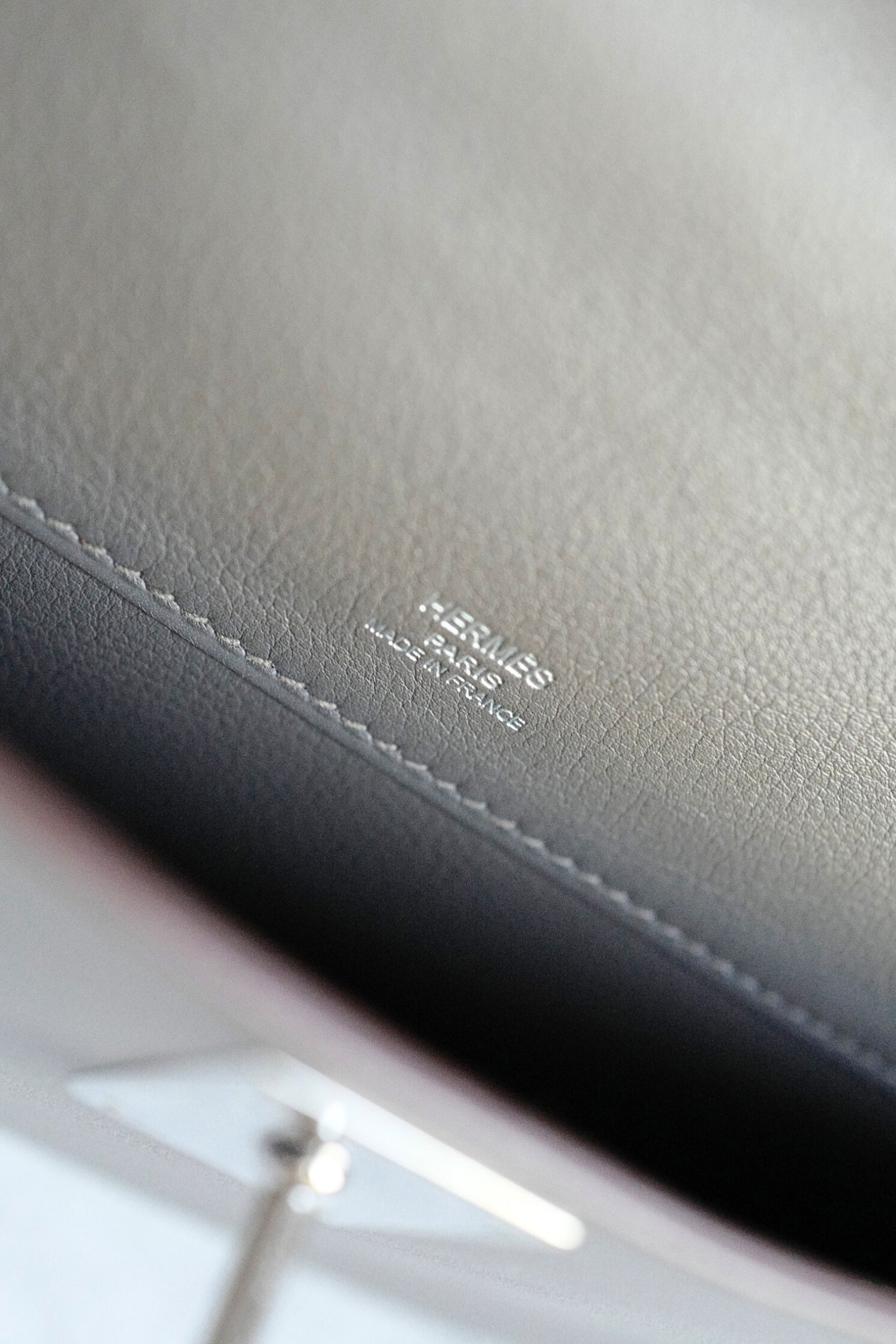 Hermès Kelly Cut Etain Swift Leather Palladium Hardware Preowned Clutch