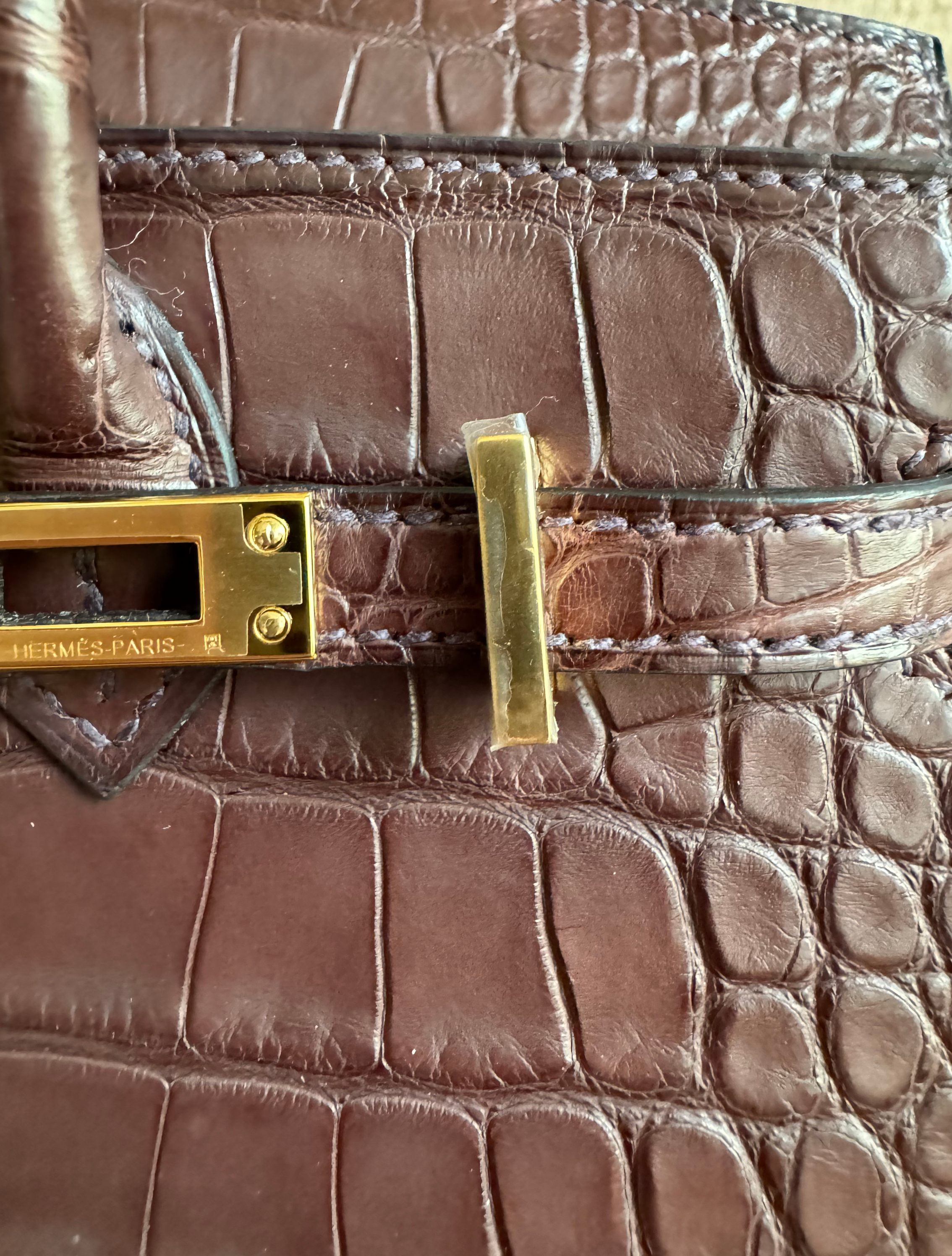 Hermès Birkin 20 Havane Matte Alligator Gold Hardware NEW