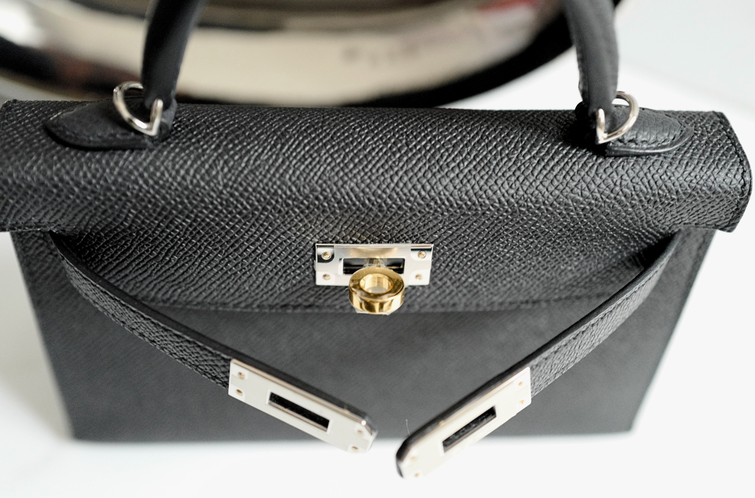 BNIB Hermes Mini Kelly Noir Black Epsom Electrum Hardware 2025