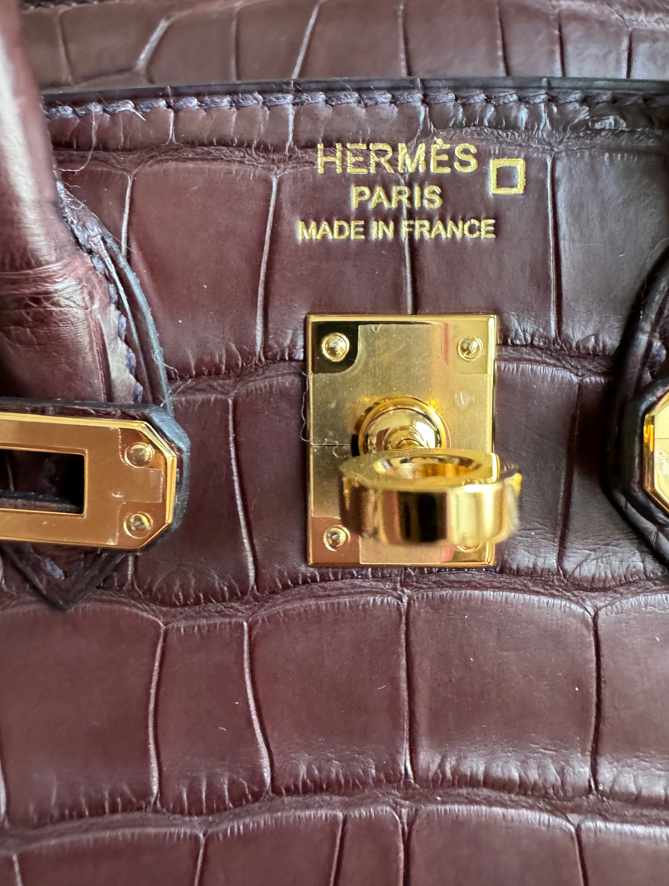 Hermès Birkin 20 Havane Matte Alligator Gold Hardware NEW