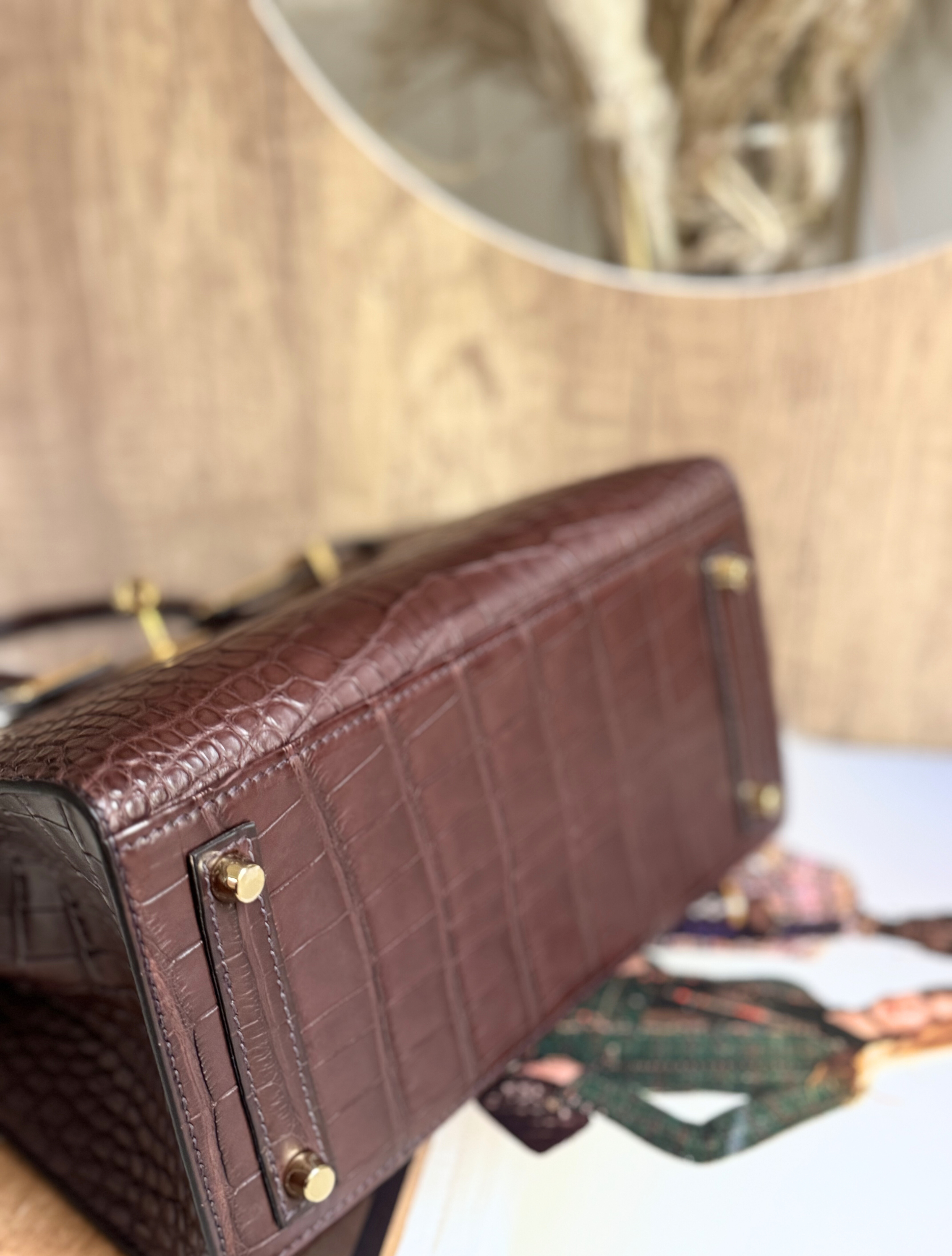 Hermès Birkin 20 Havane Matte Alligator Gold Hardware NEW