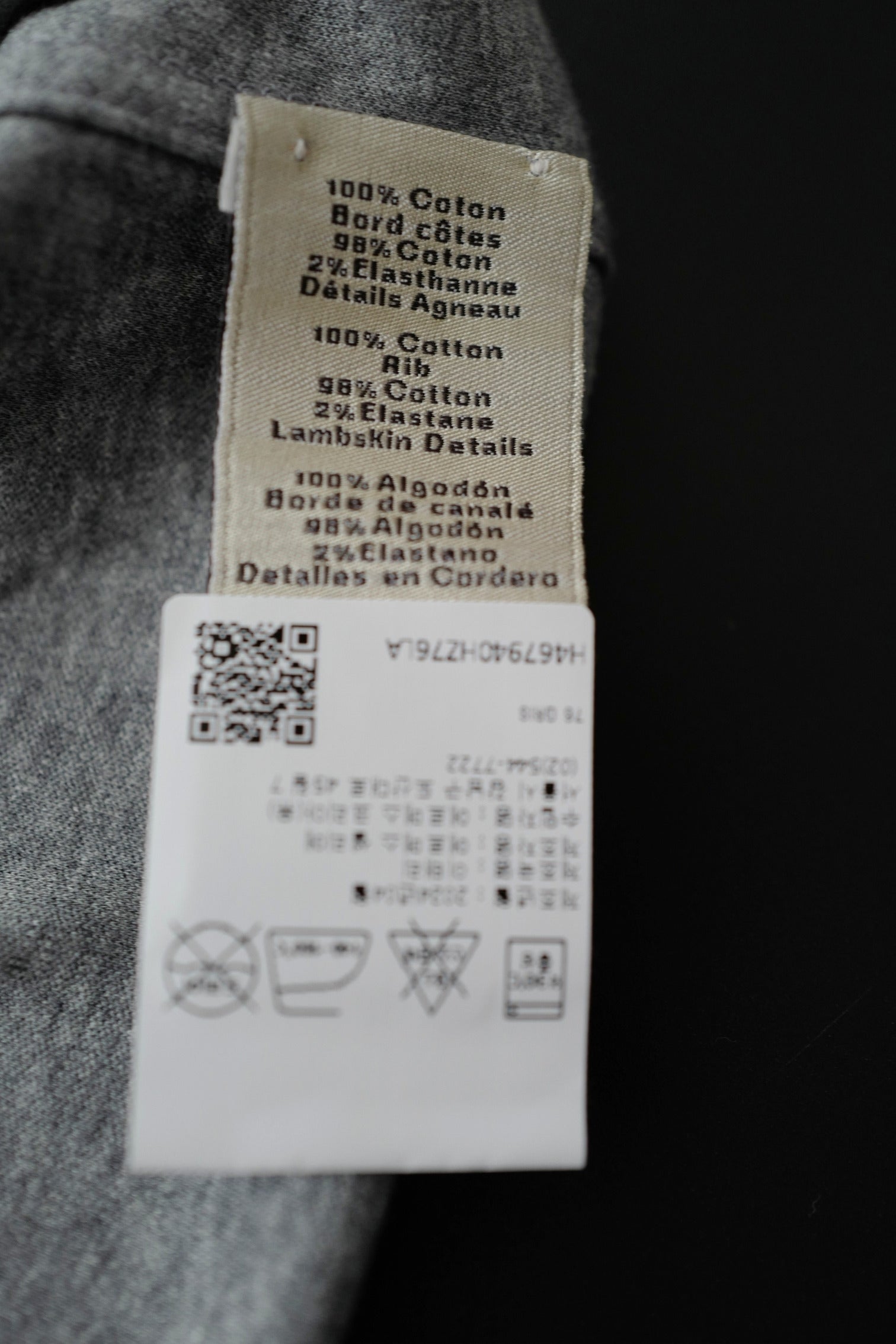 NEW Hermès Men’s T-Shirt Gray Cotton Short Sleeve Size L Logo Casual Top