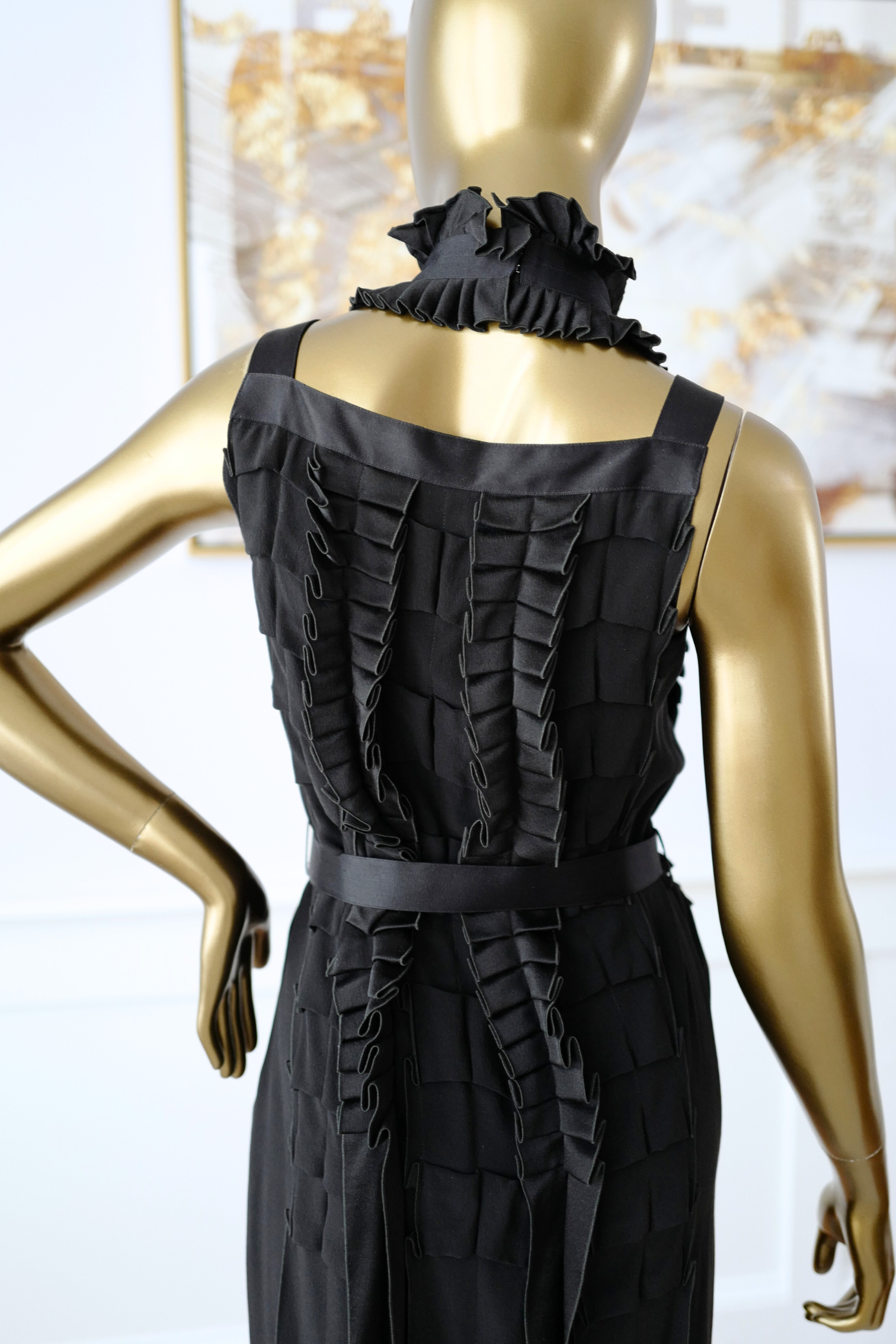 Hermes Long Pleated Dress Noir Size 34 Runway FW23 Limited Edition -SOLD OUT