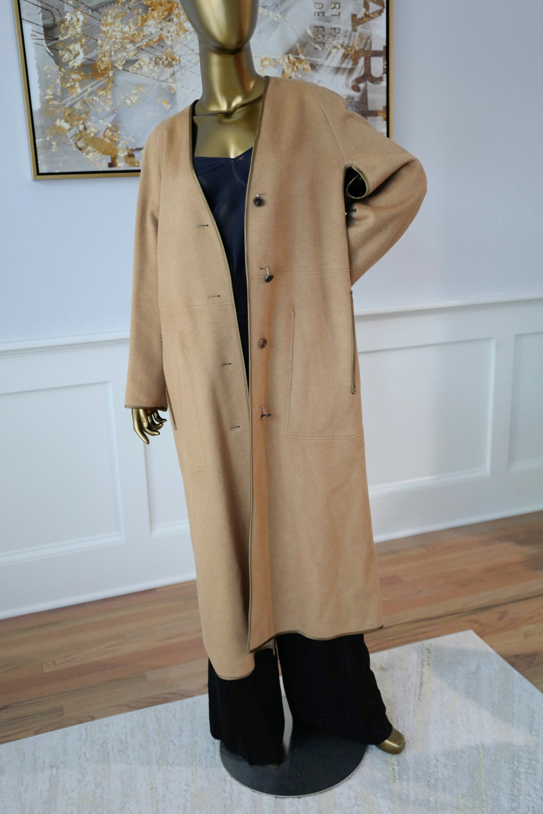 Hermès Women’s Overcoat Size 34 Beige Camel Hair Coat