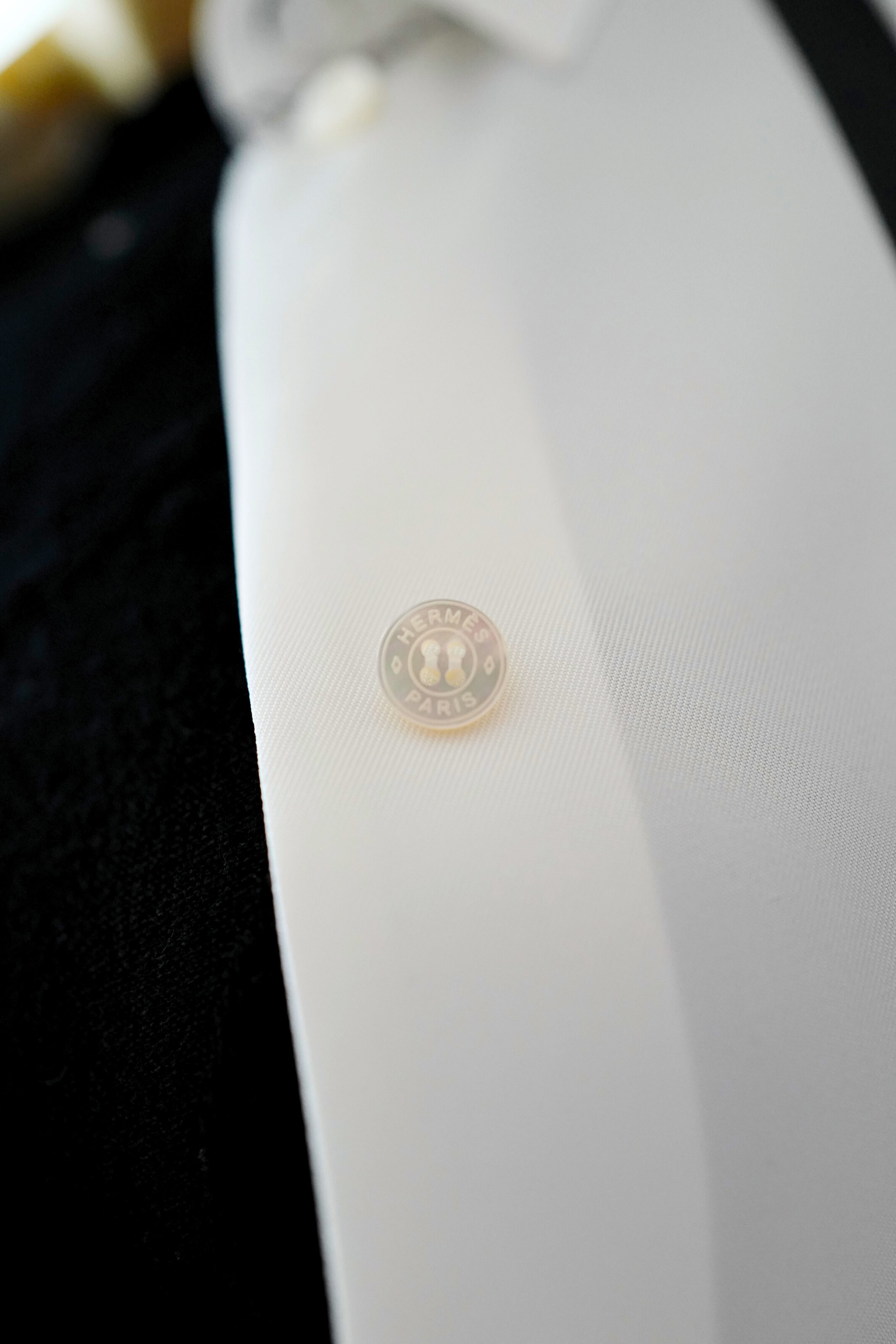 NEW Hermès "Palefroi Remix" Shirt Dress Blanc Nacre Silk Size 36