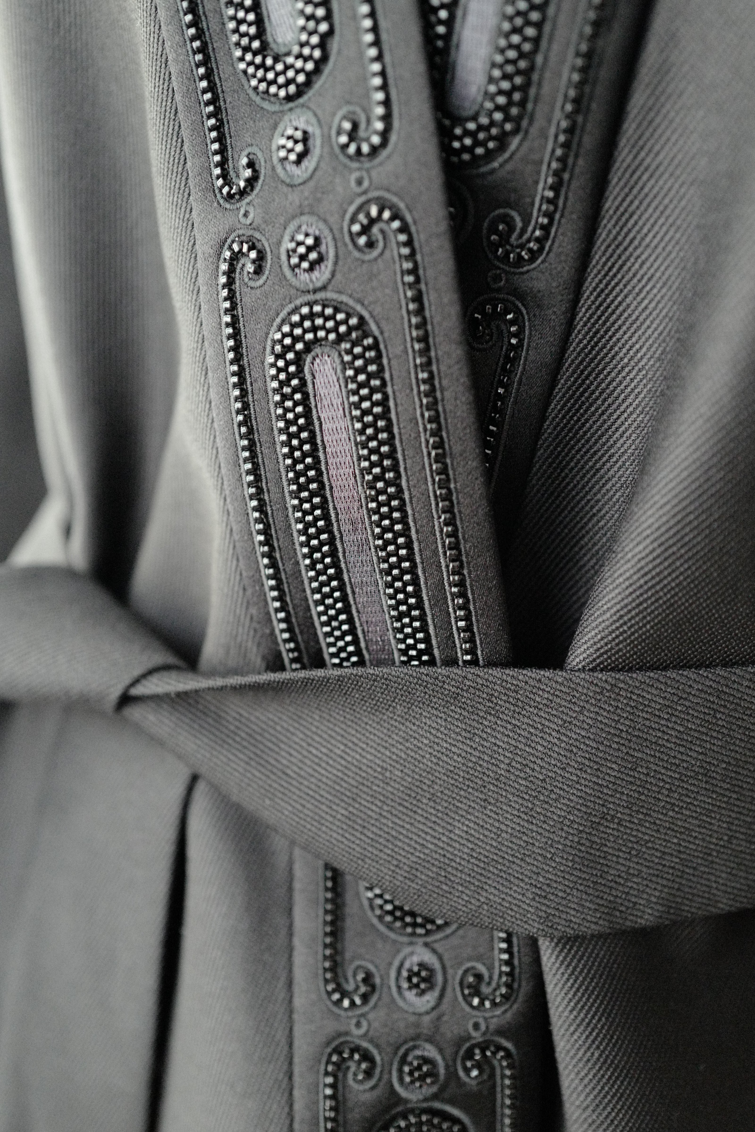 NEW Hermes Embroidered Long Poncho Vest Size 34 Noir Black Over $7K Retail