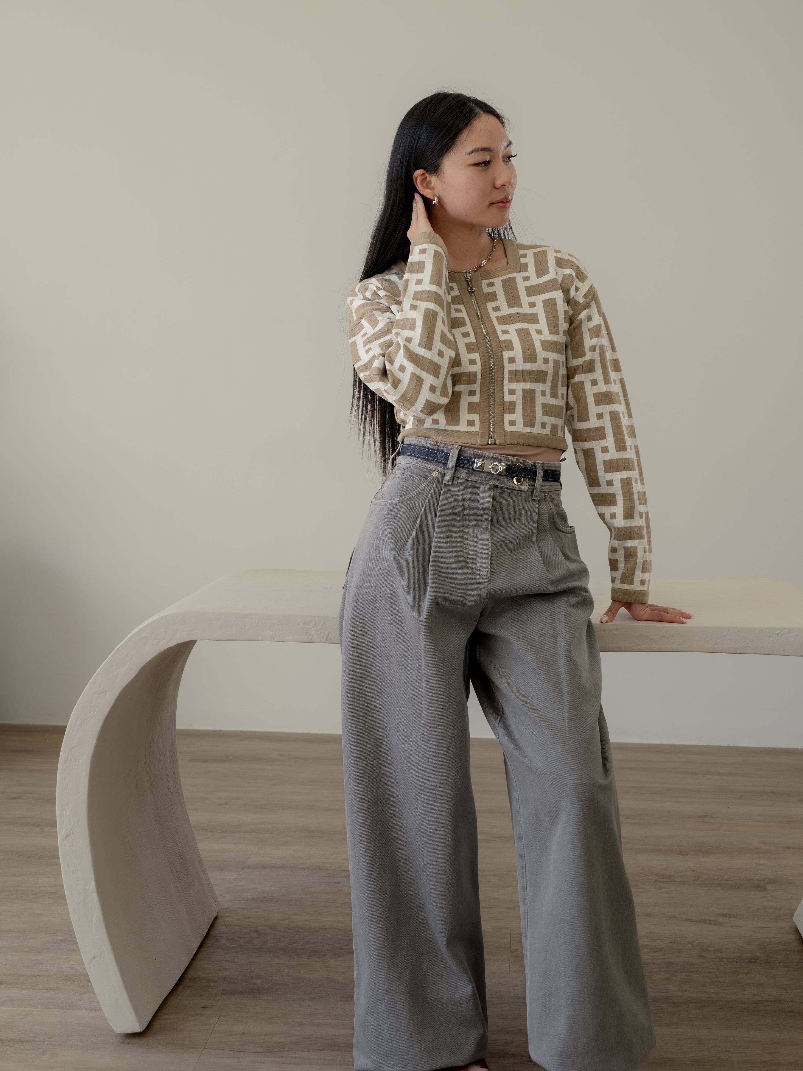 Brand New Louis Vuitton Nautical Denim Pleat Pants Gris Size 38