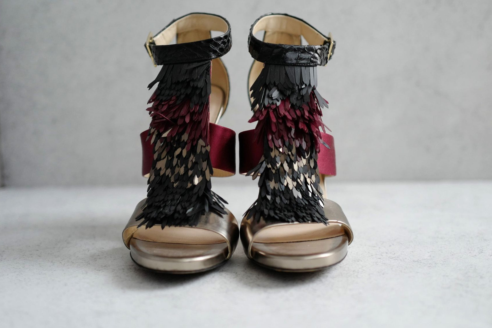 Preloved Jimmy Choo Heels Fedora Razor Sequins size 36.5