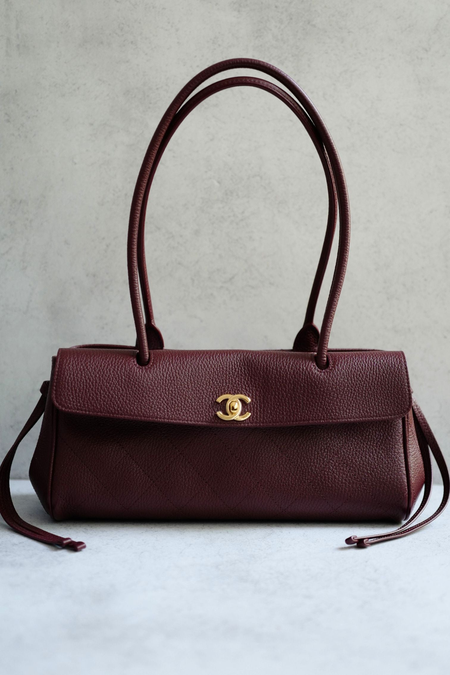 Chanel 26s Small Shopping Bag Matthieu Blazy Dark Burgundy Calfskin GHW