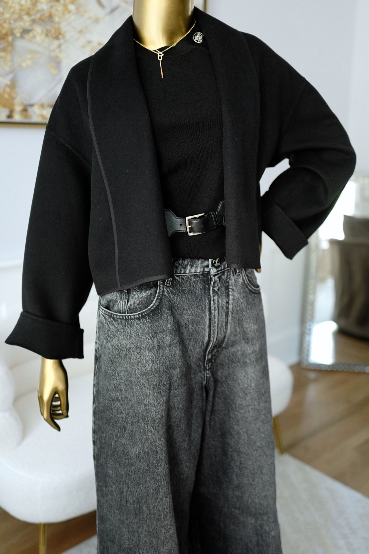NEW Hermes Cashmere Jacket in Noir Size 36