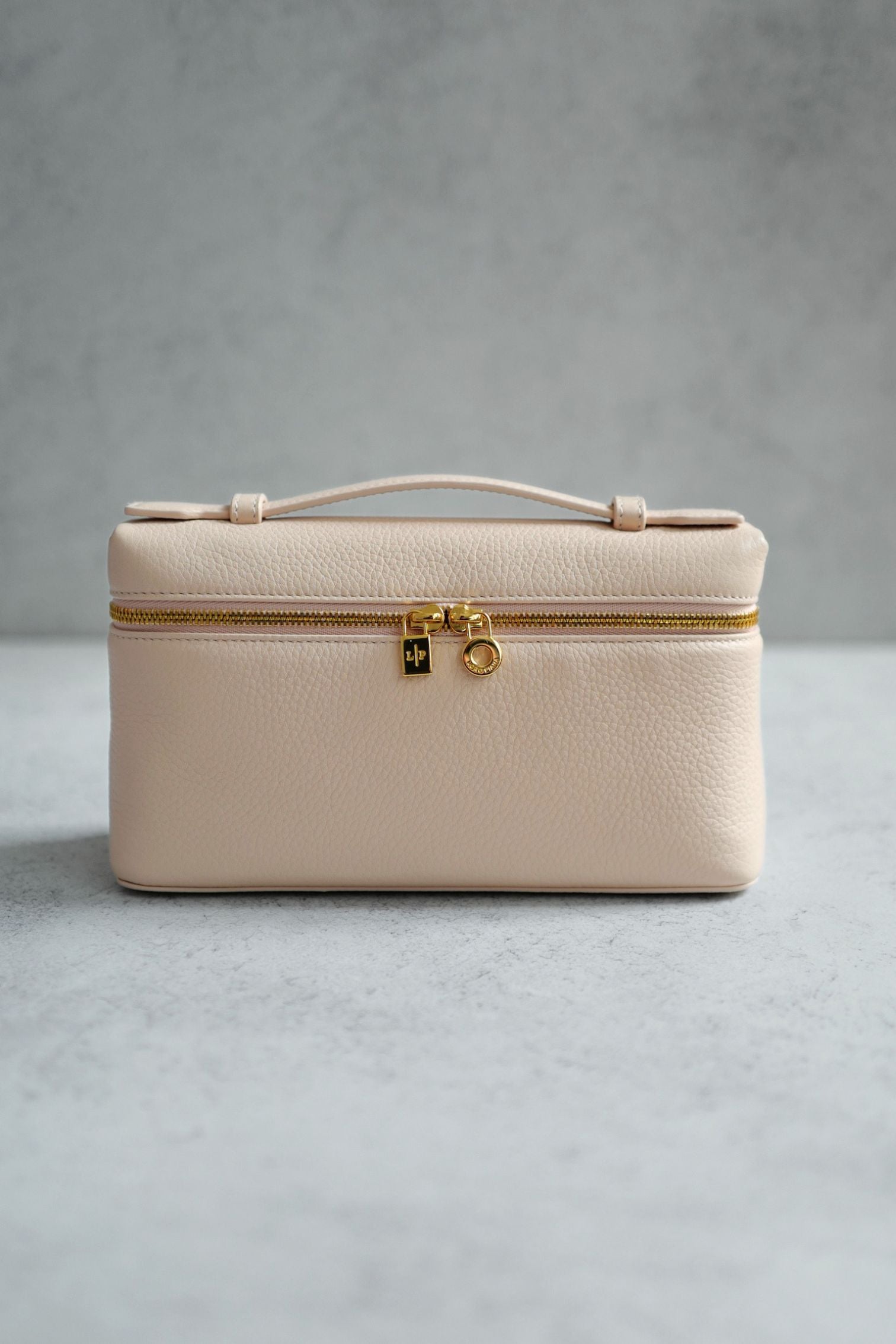 Loro Piana Extra Pocket L19 Vanity Pouch Rose Sakura Pink Calfskin Leather GHW