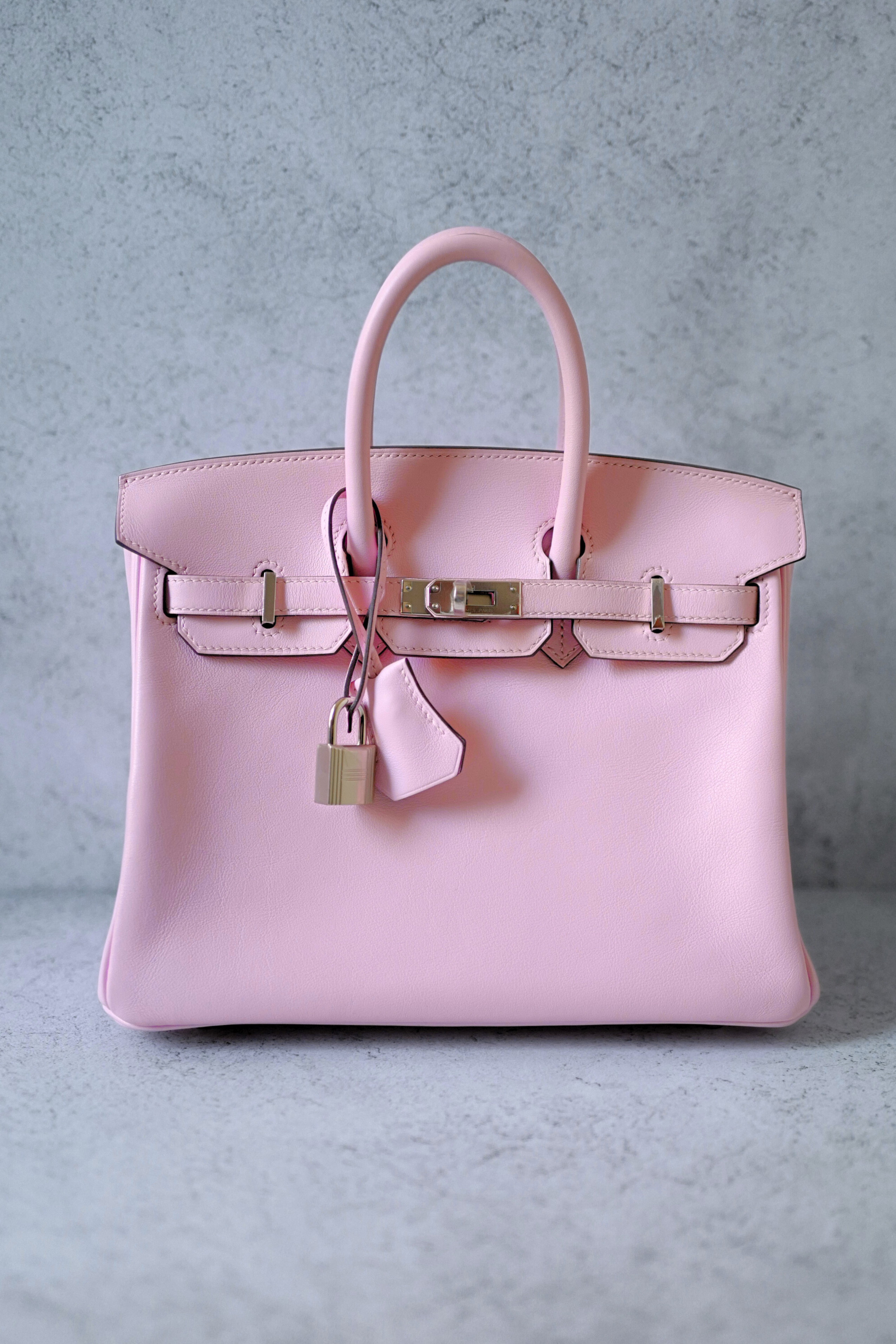 Hermès Birkin 25 Rose Sakura Swift Palladium Hardware D Stamp