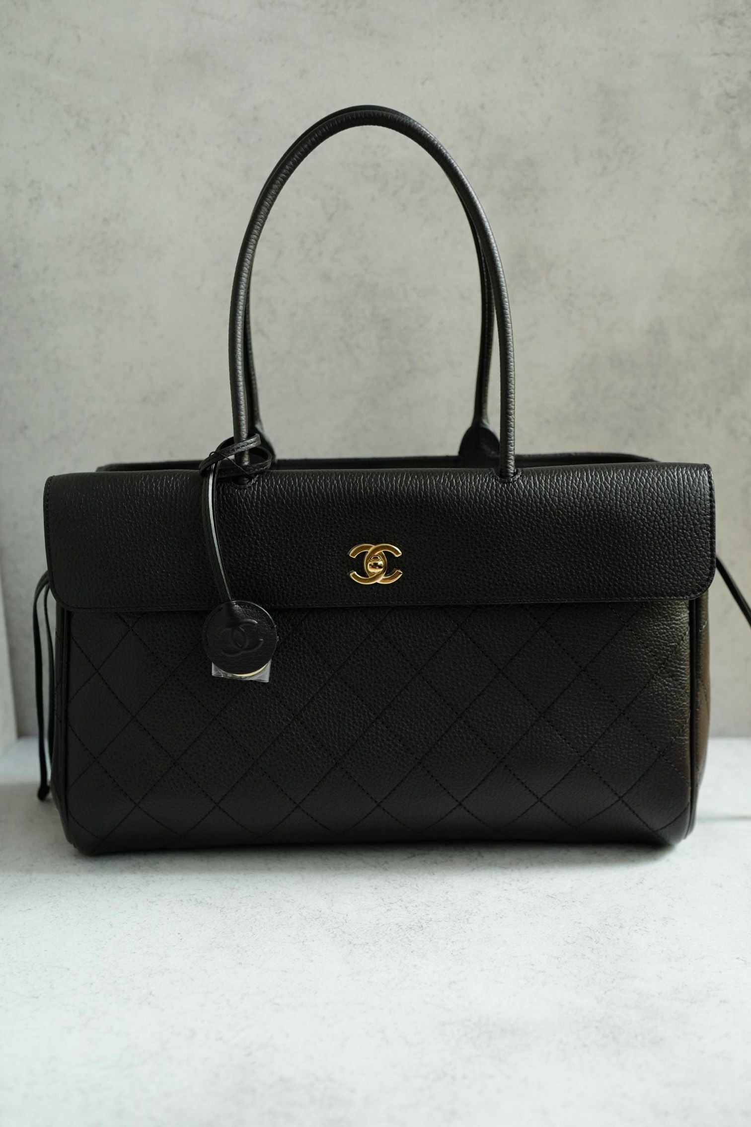 Chanel 26S Shopping Bag 38 "Matthieu Blazy's" Black Grained Calfskin Gold HW