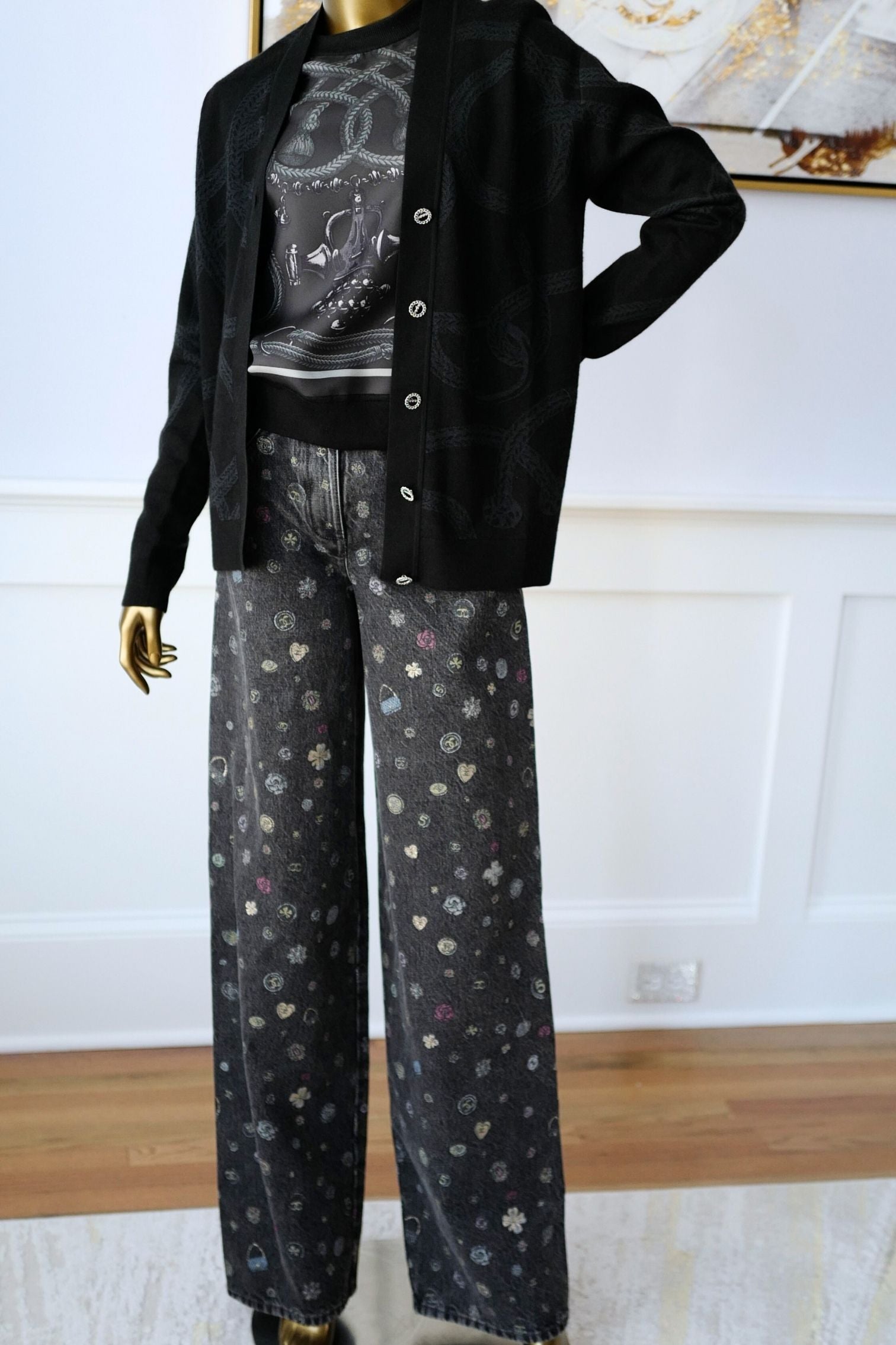 Hermès Palefroi Double Face Knit Cardigan Noir Cashmere Silk Size 36