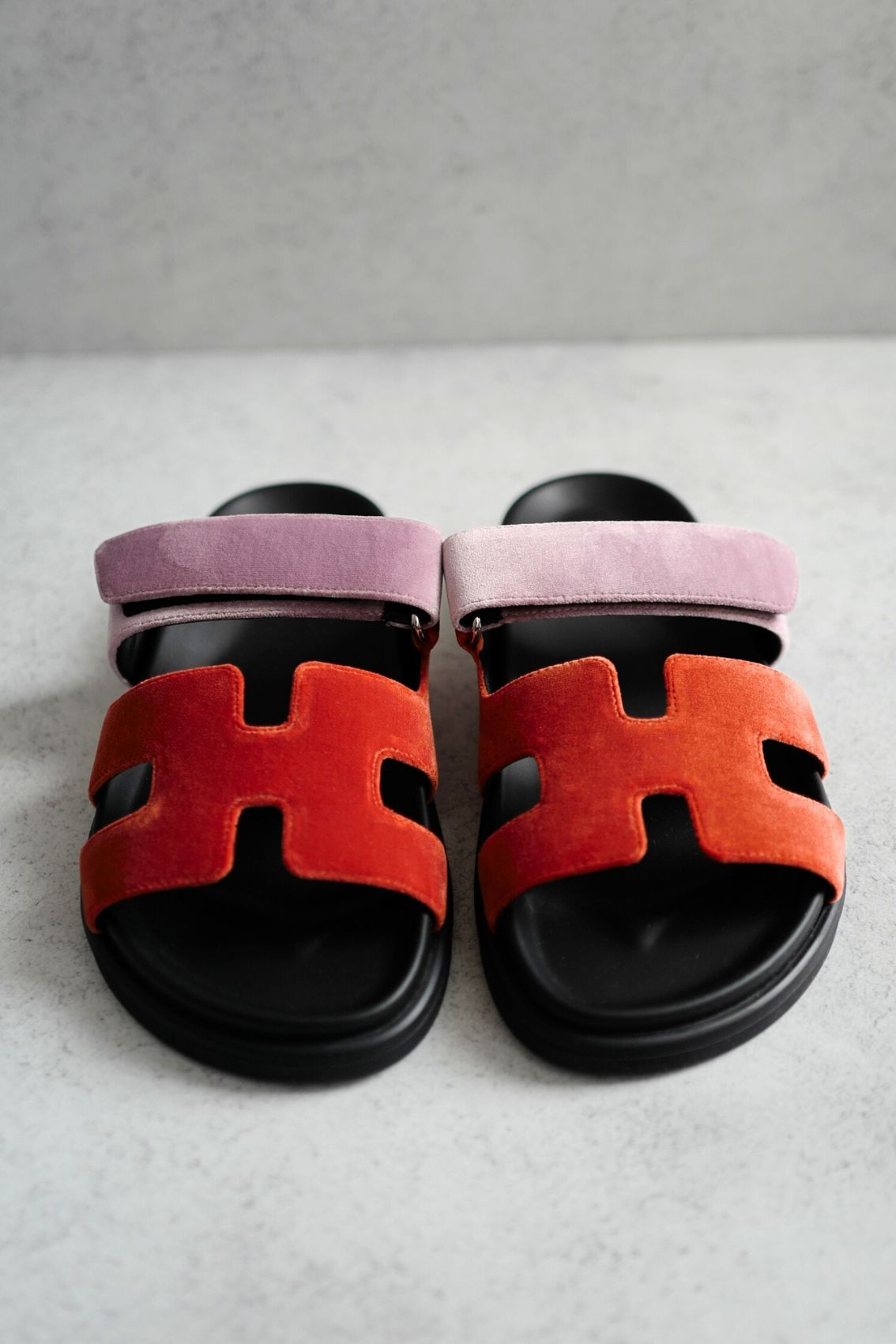 *BNIB* Hermes Women's Chypre Suede Goat Skin Orange Canyon/Bruyere Size 37.5