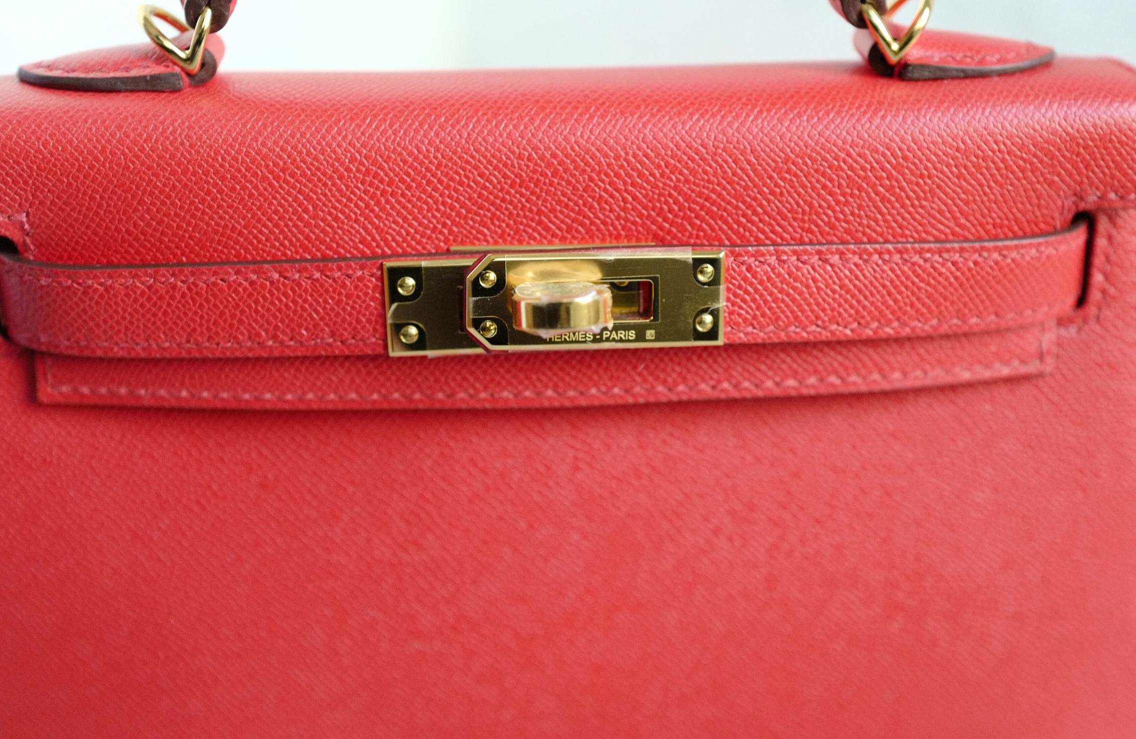 Hermès Mini Kelly Rouge De Coeur Madame Leather Gold Hardware Stamp K