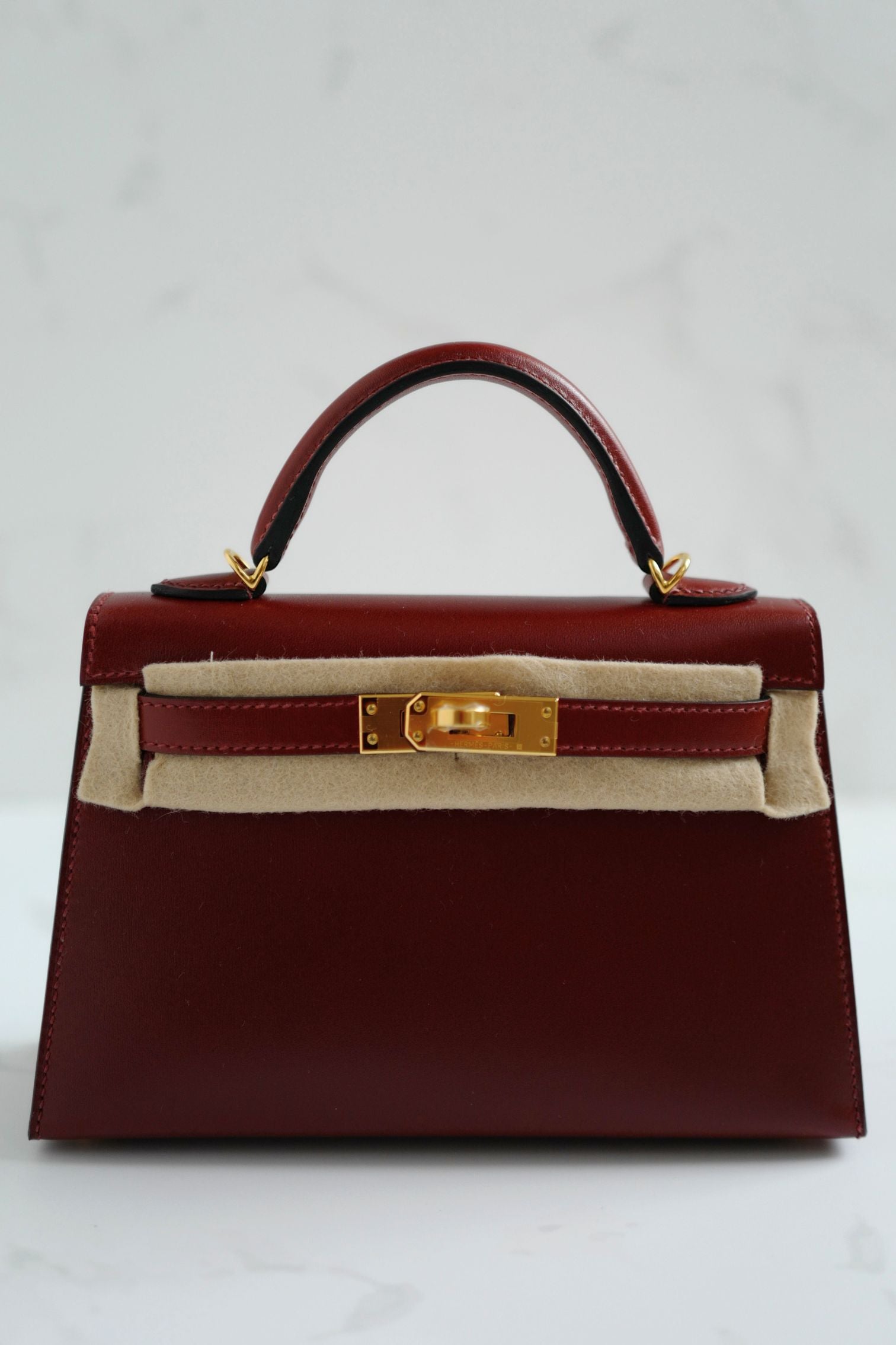 BNIB Hermès Mini Kelly 20 Rouge H Box Calf Leather Gold Hardware K Stamp 2025
