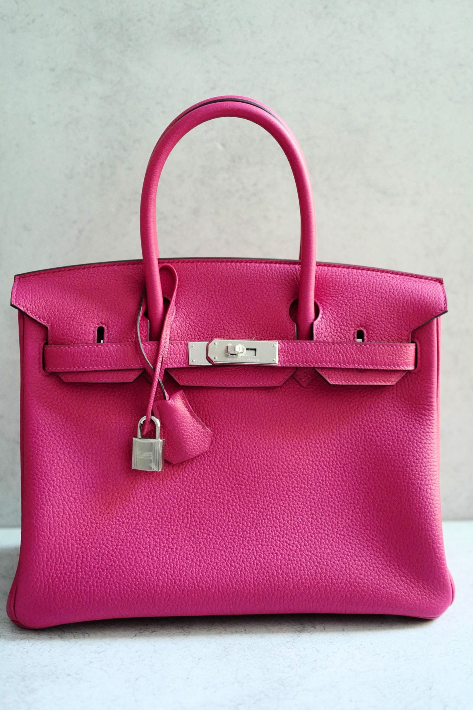 Hermès Birkin 30 Rose Mexico Togo Leather Palladium Hardware K Stamp