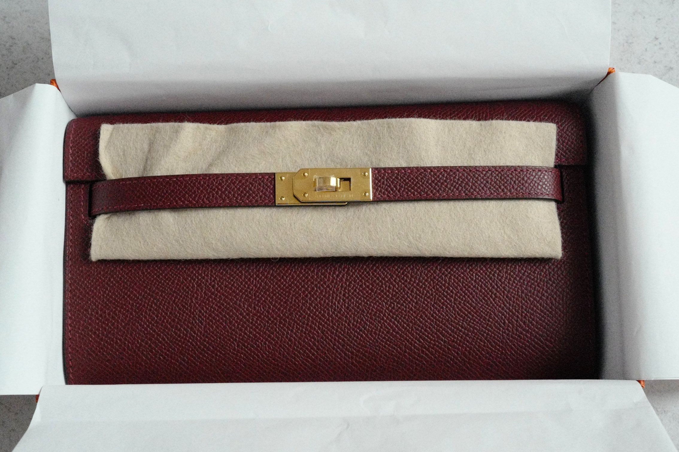 Hermès Kelly Classique To Go Wallet Rouge H Epsom Calfskin GHW G Stamp 2026