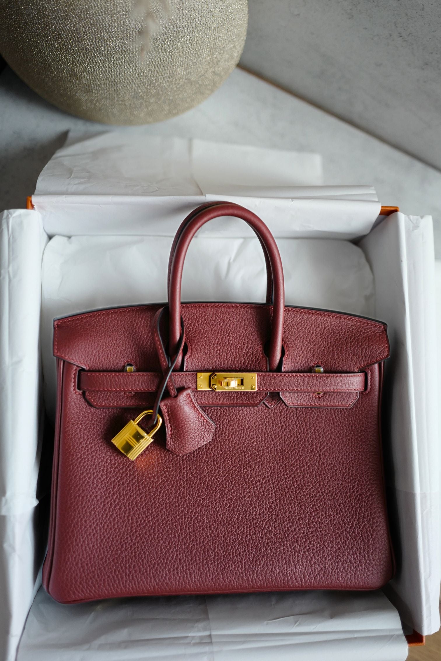 Hermes Birkin 25 Rouge H Togo Leather Gold Hardware K Stamp 2026